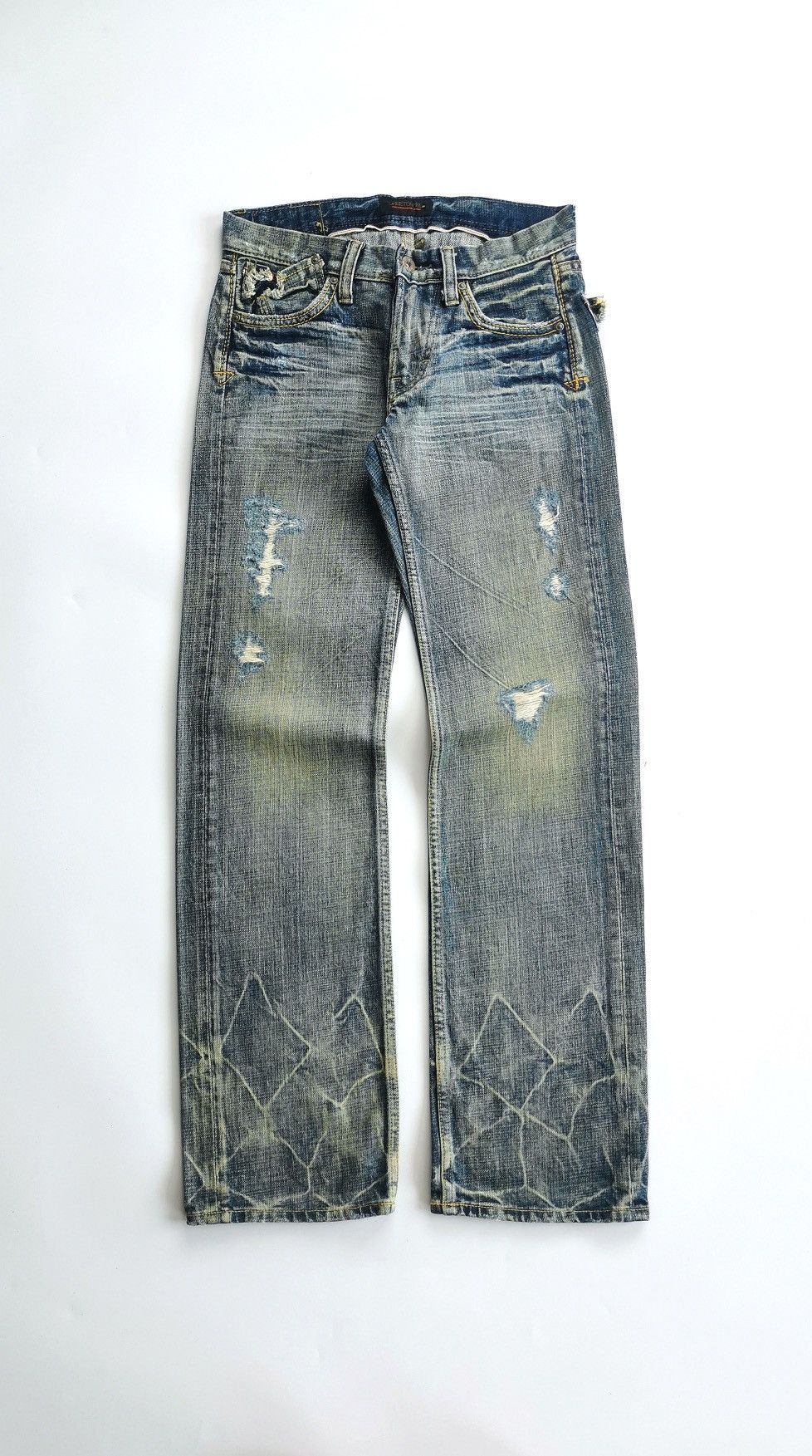 Vintage Sweet Camel Selvedge Trim Mud Distressed Jeans Size 27" / US 4 / IT 40 - 1 Thumbnail