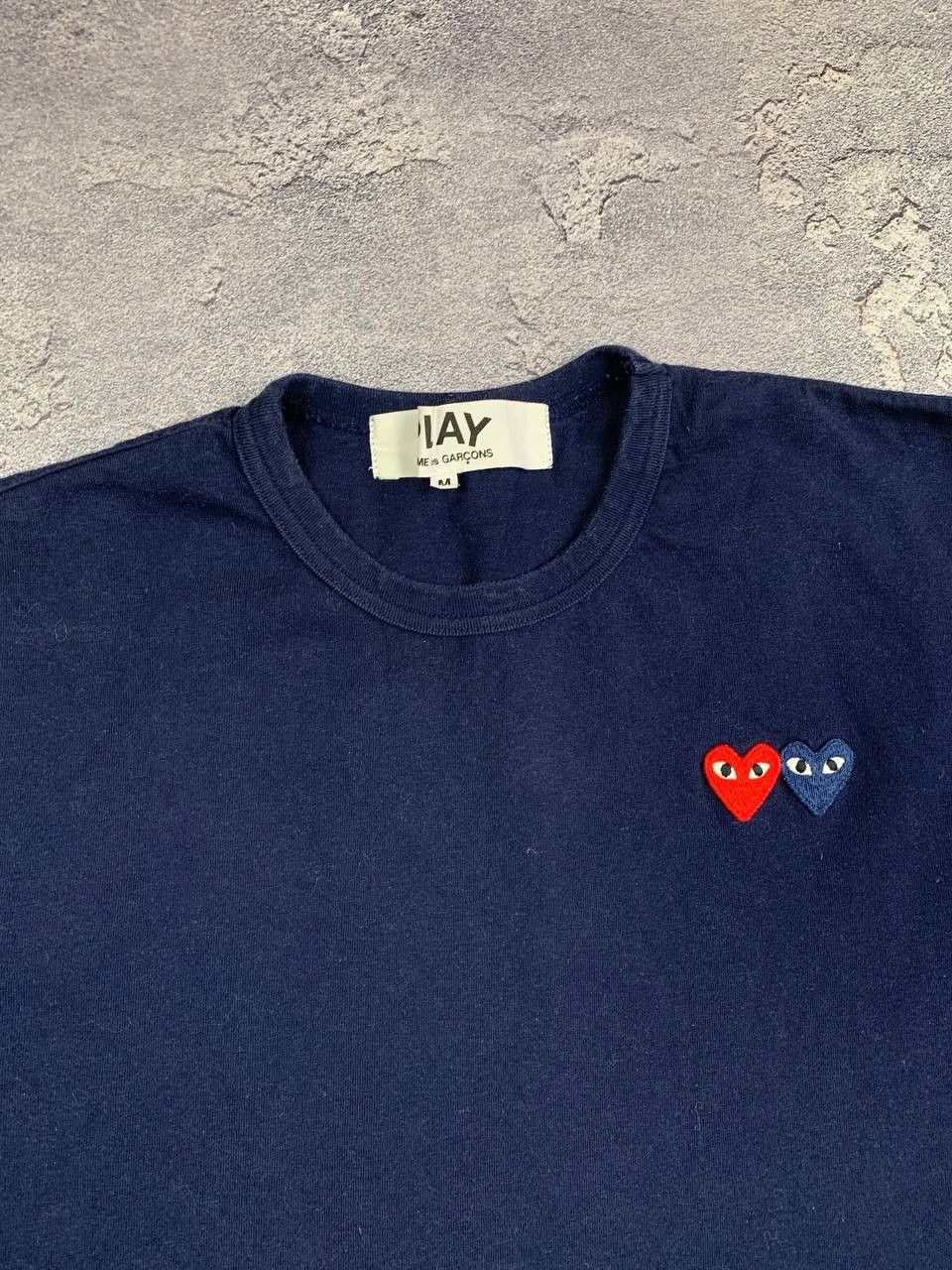 Comme des Garcons Comme des Garçons PLAY Navy Blue Double Heart Patch Japan Size US M / EU 48-50 / 2 - 4 Thumbnail
