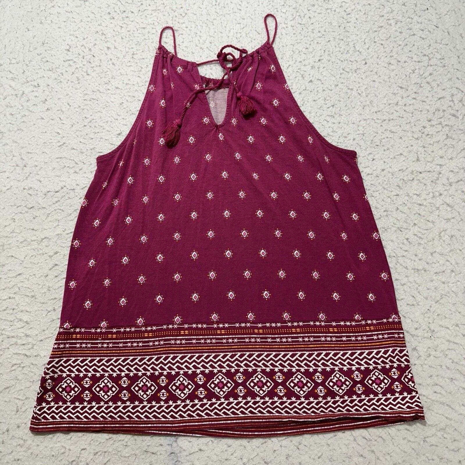 Old Navy Old Navy XS Babydoll Tank Top Berry Purple Boho Print Size XS / US 0-2 / IT 36-38 - 10 Thumbnail