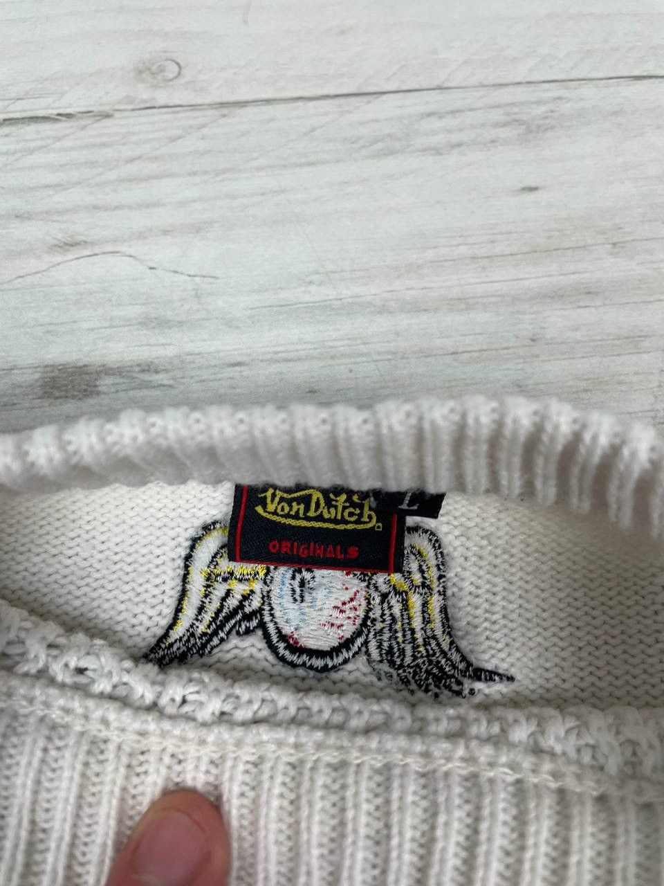 Von Dutch Vintage Von Dutch Big Logo Knit Sweater 90s Size US L / EU 52-54 / 3 - 8 Thumbnail