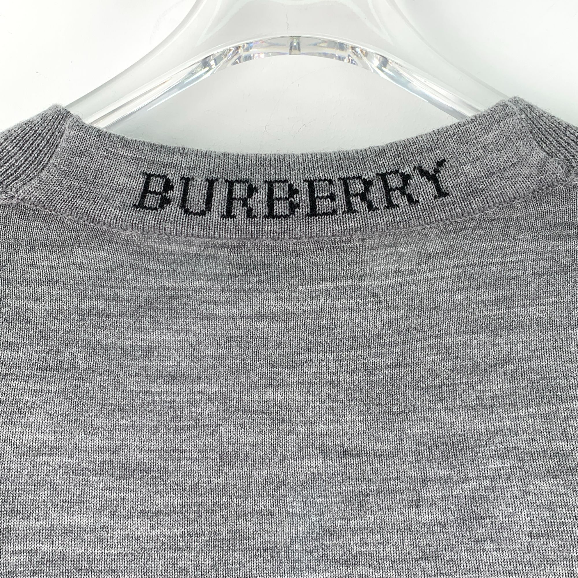 Burberry Burberry Grey Wool Round-Neck Long-Sleeved Knitwear Sweater Size US L / EU 52-54 / 3 - 4 Thumbnail