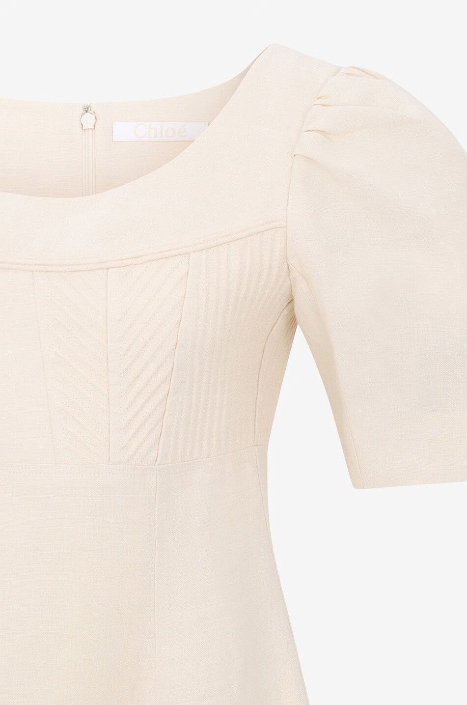Chloe o1y0825 Mini Dress in Cream Size S / US 4 / IT 40 - 3 Thumbnail