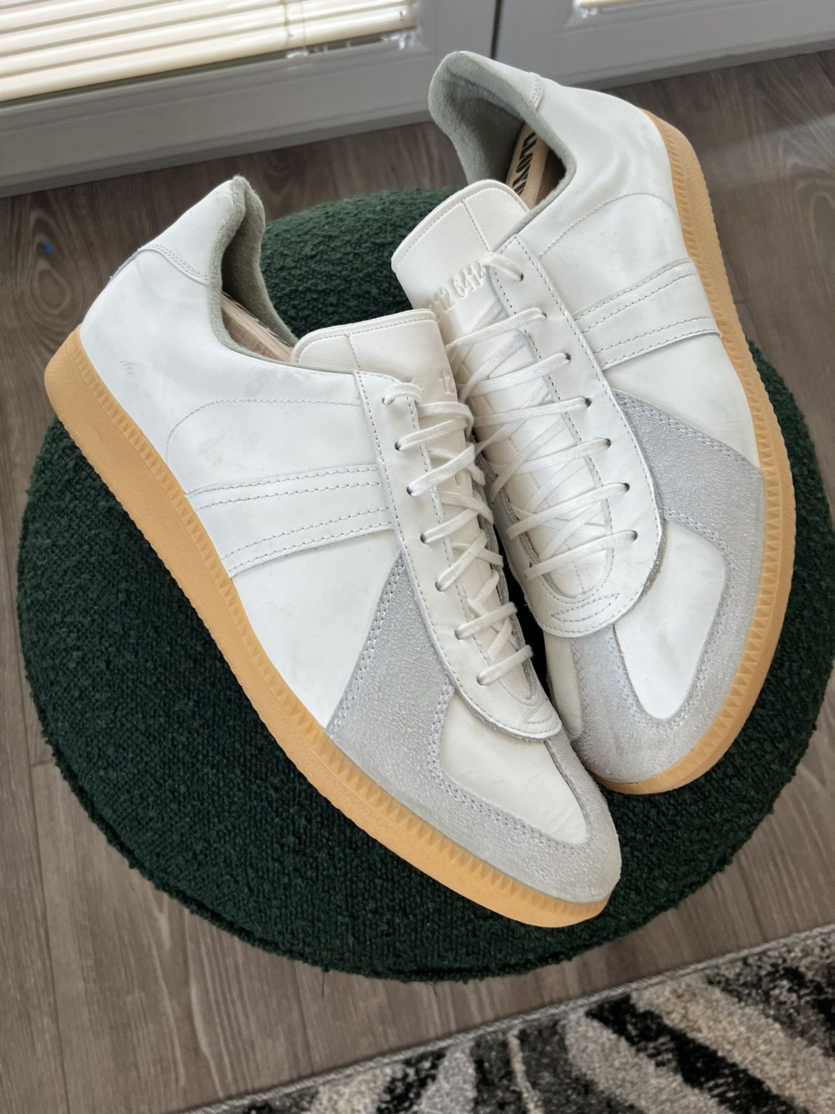 Vintage ‼️VINTAGE ARCHIVAL BW SPORT GAT LEATHERS ARMY TRAINERS SHOES‼️ Size US 12.5 / EU 45-46 - 2 Thumbnail