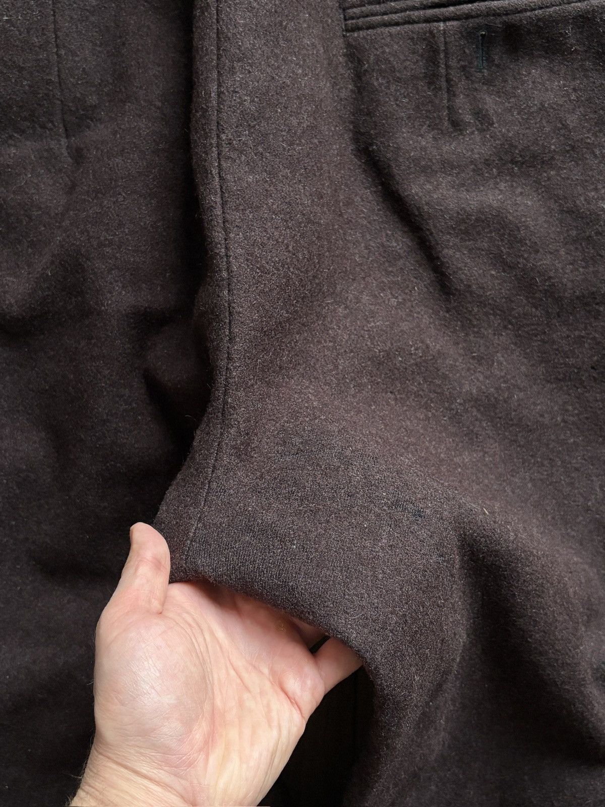 Vintage 40-50's Heavy Brown Wool Cotton Lined European Work Pants Size US 36 / EU 52 - 20 Thumbnail