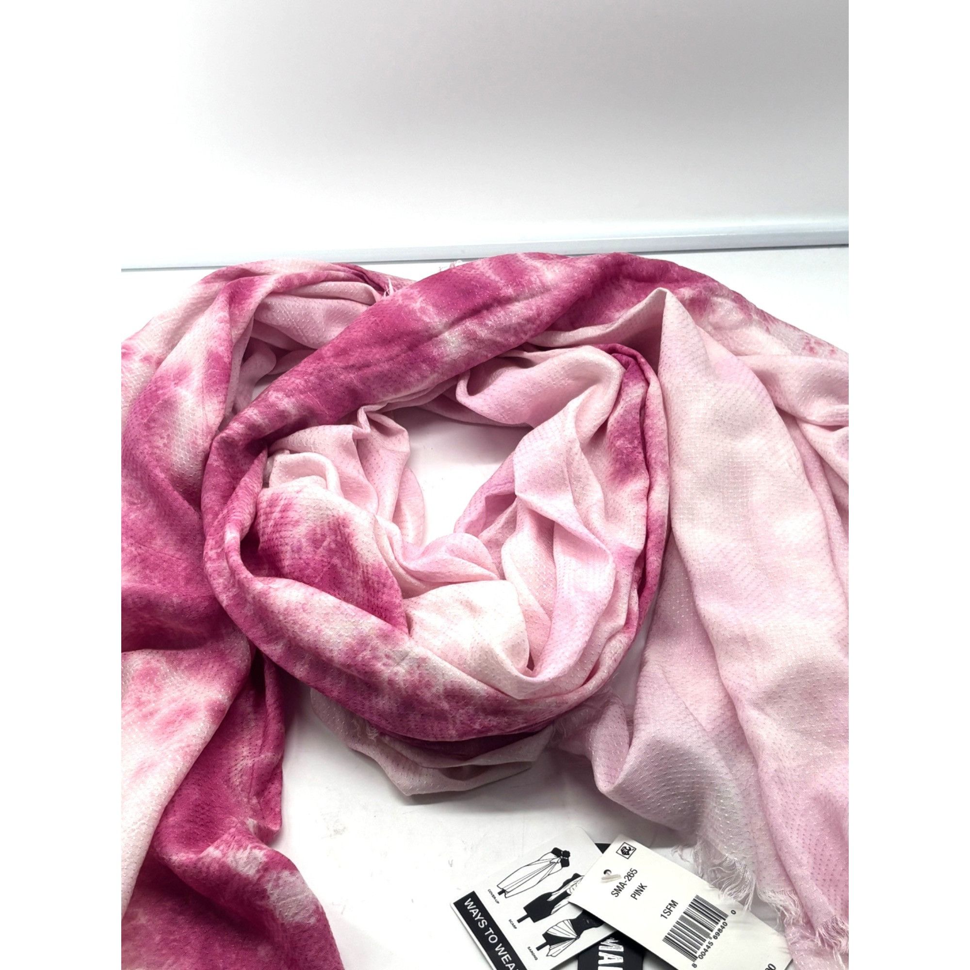 Steve Madden Steve Madden Two-Tone Tie-Dyed Scarf, OS, PInk Size ONE SIZE - 3 Thumbnail