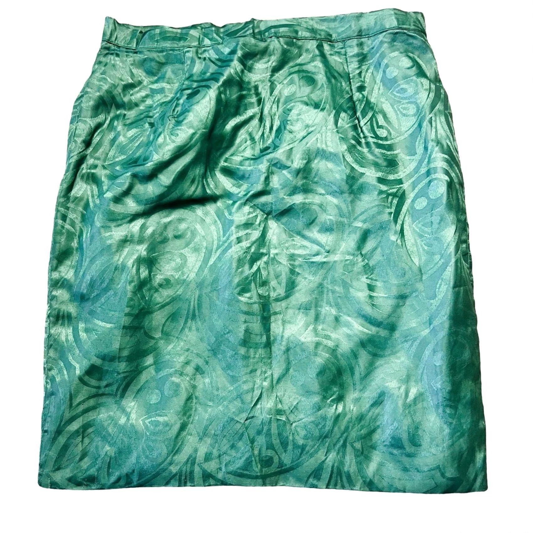 Vintage VINTAGE 90's Green Paisley Print Tennis Golf Skirt 34 Skirt Women's Midi Green Paisley Print 90s Vintage Women Mens Girls Size 24" / US 00 / IT 34 - 2 Thumbnail