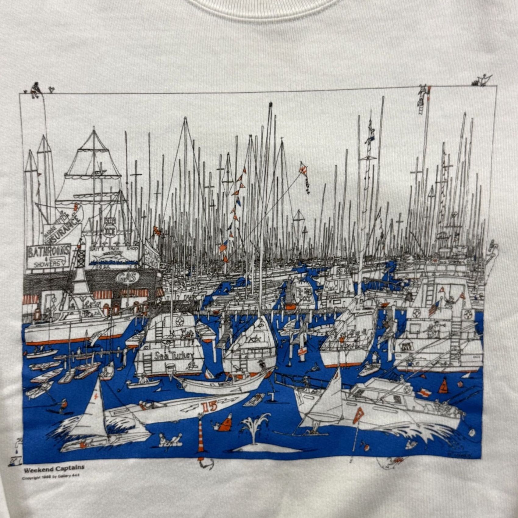 Jerzees VINTAGE Jerzees Sweatshirt Mens Large White 80s 90s Pullover Crew Neck Long Sleeve Graphic Print Size US L / EU 52-54 / 3 - 3 Thumbnail
