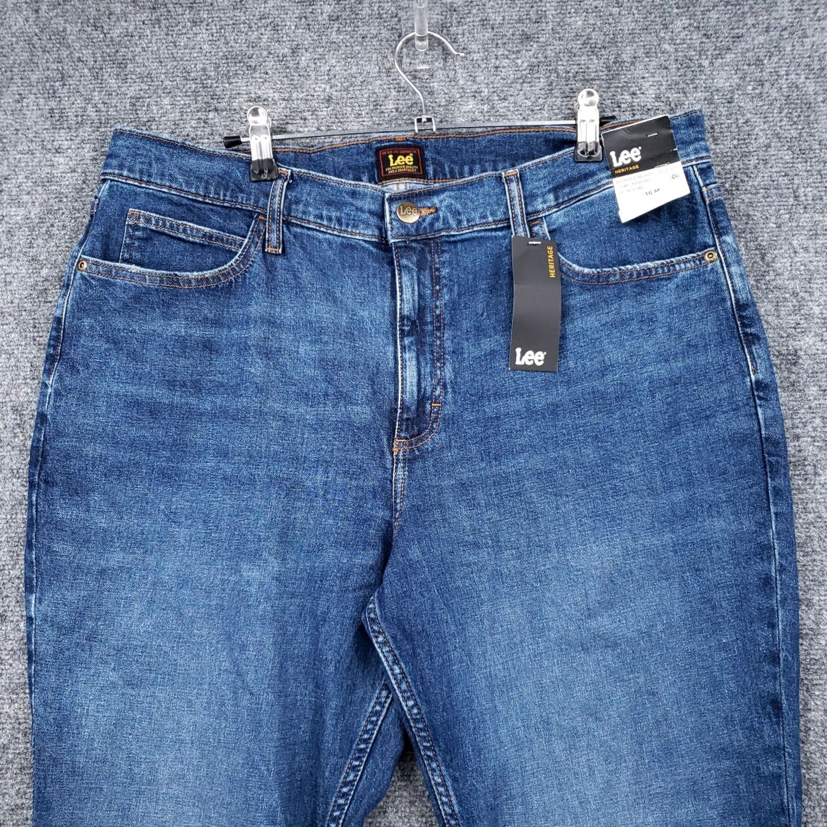 Lee Lee Jeans Womens 16 Blue Slim Straight Denim Stretch Heritage Blurred Nights NEW Size 38" / US 16 / IT 52 - 3 Thumbnail