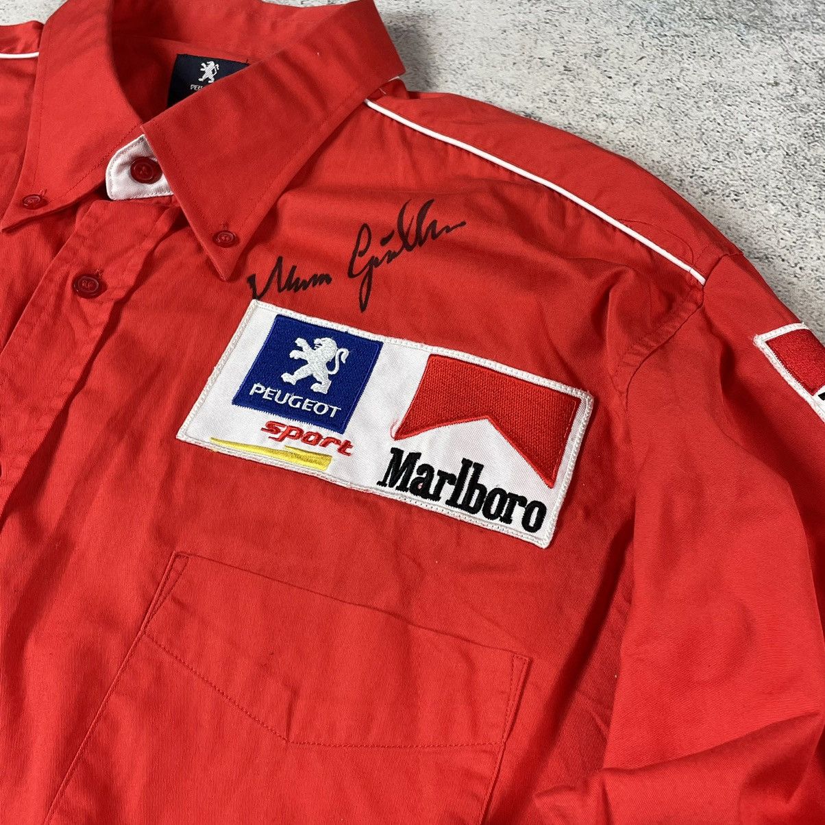 Marlboro Formula 1 Puegot Marlboro Signed Marcus Gronholm Shirt Size US XXL / EU 58 / 5 - 5 Thumbnail