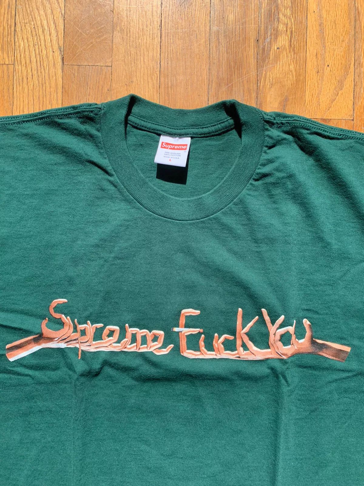 Supreme Supreme Fuck You T-Shirt Dark Green Large FW18 Size US L / EU 52-54 / 3 - 2 Thumbnail
