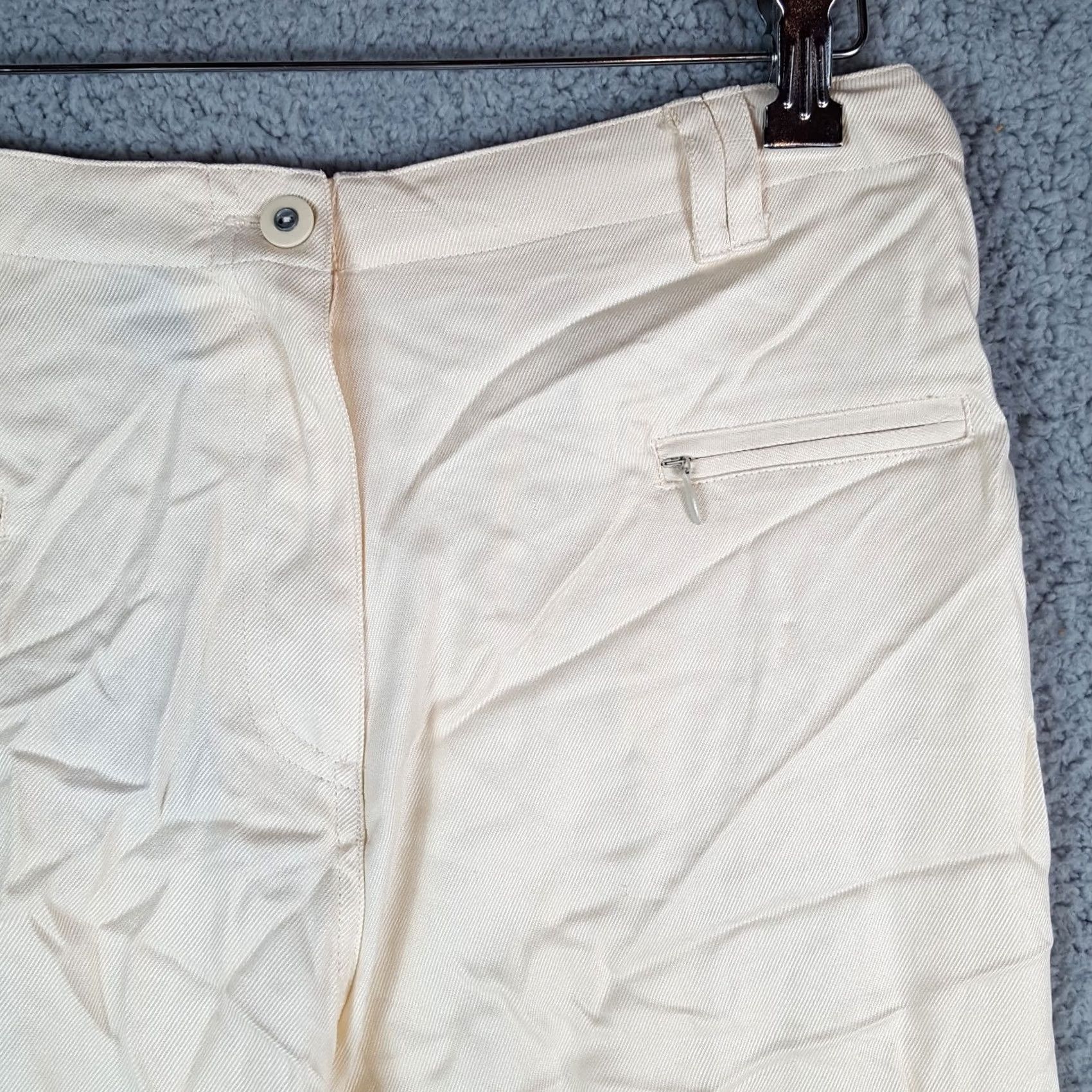 Etro VINTAGE Y2K Beige Silk Capris Women's Size 8 Preppy Retro Capri Pants Size 30" / US 8 / IT 44 - 3 Thumbnail