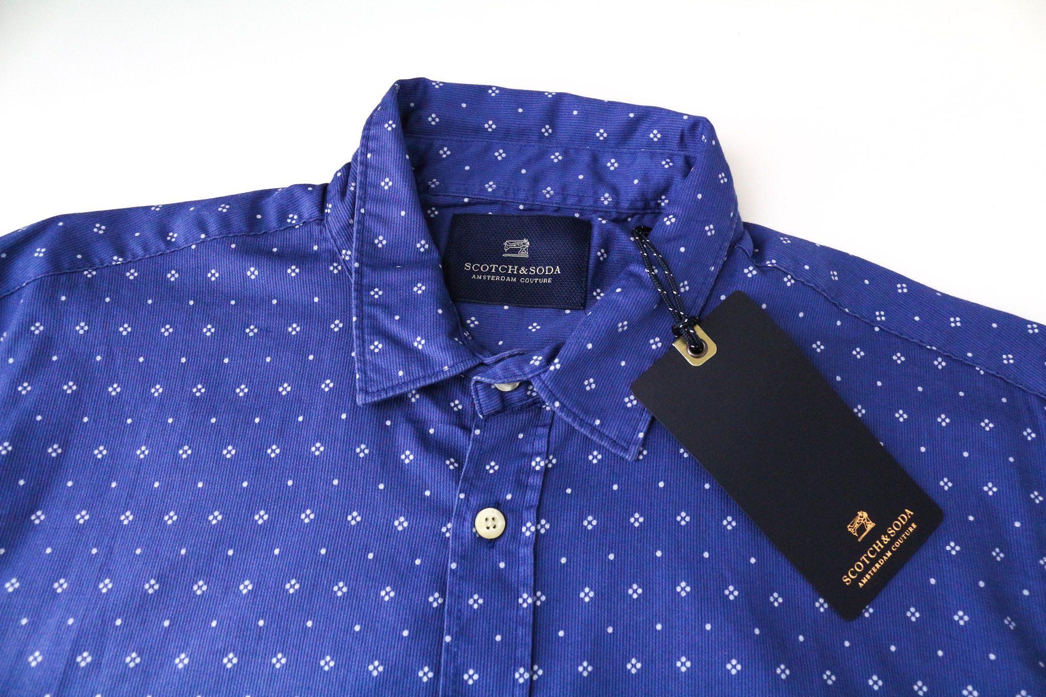 Scotch & Soda AMS COUTURE M Blue Cotton Patterned Shirt 74699 Size US M / EU 48-50 / 2 - 3 Thumbnail