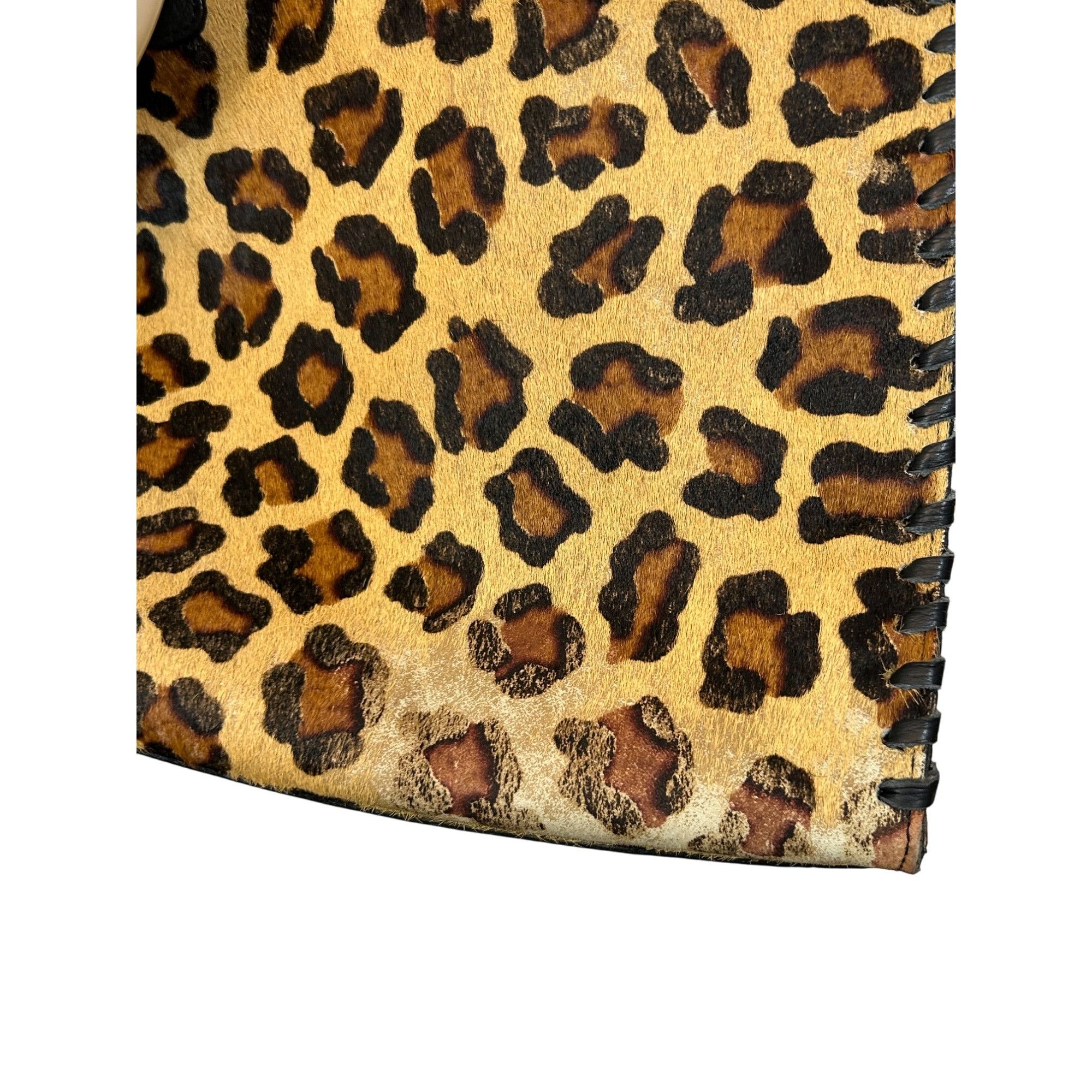 Other Claudia Firenze Leopard Print Calf Hair Black Leather Tote V Size ONE SIZE - 17 Thumbnail