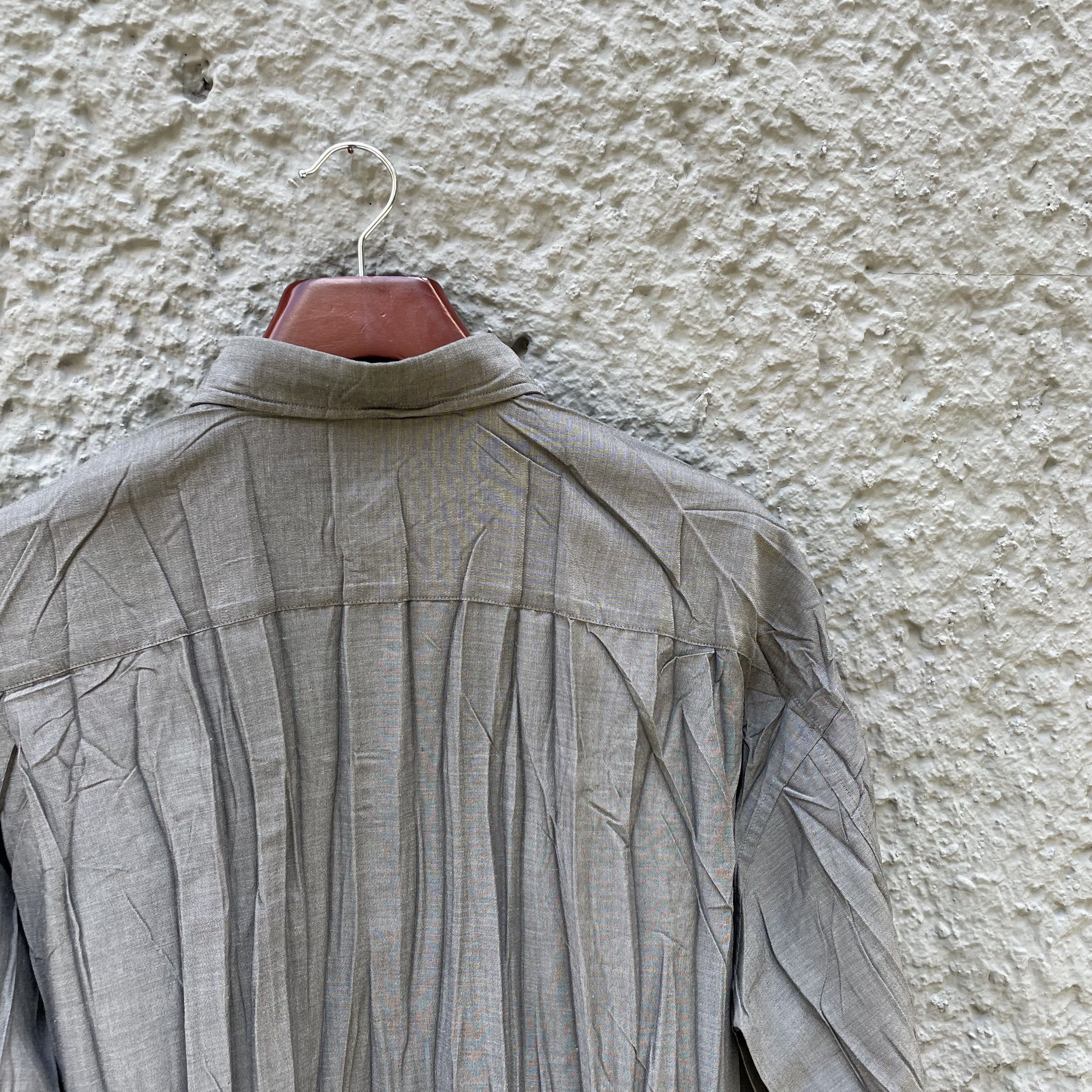 Issey Miyake Issey Miyake Grey Oversized Pleated Shirt Button Up Size US M / EU 48-50 / 2 - 6 Thumbnail