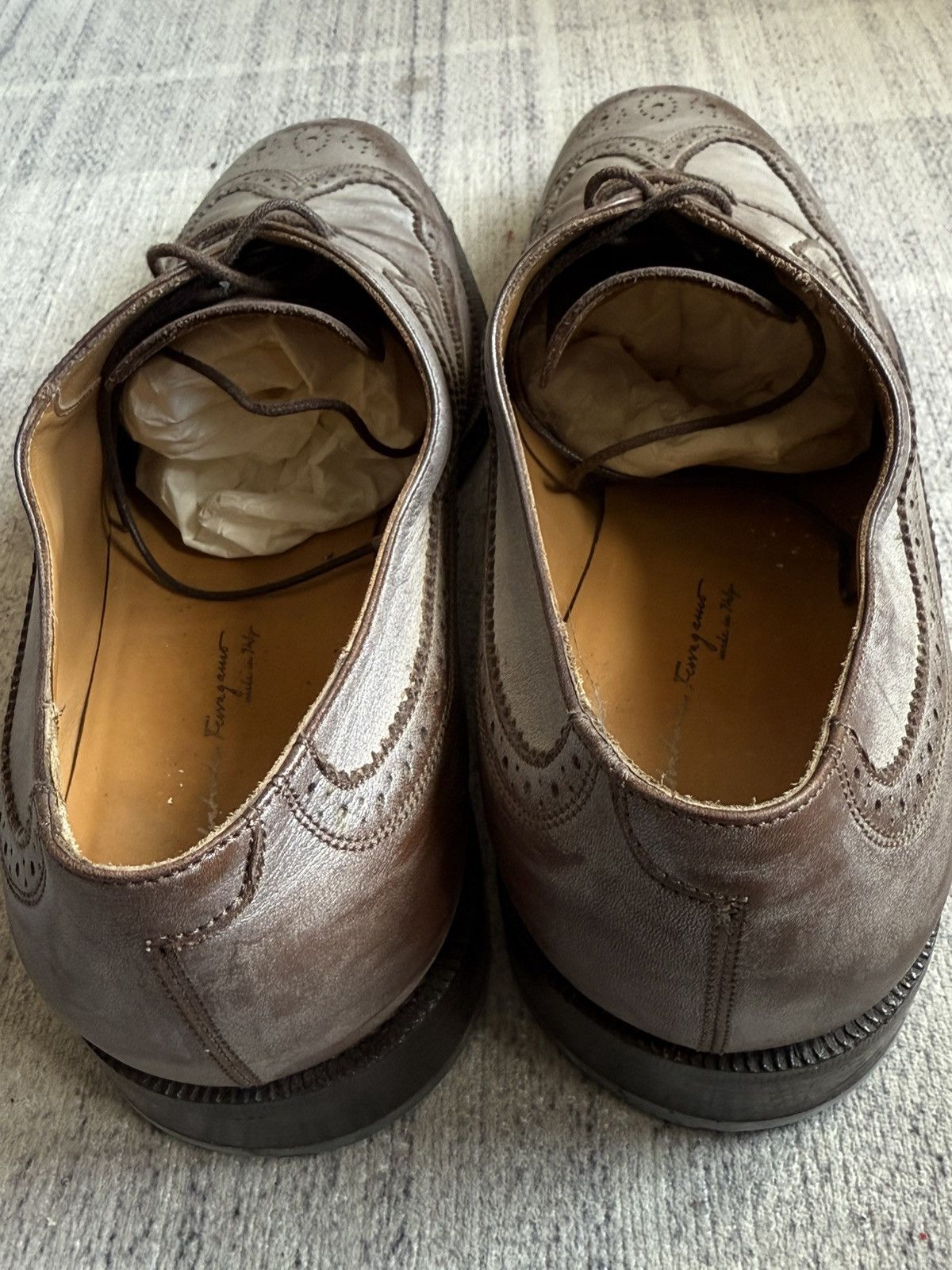 Salvatore Ferragamo Ferragamo brogues brown/silver 11 EE Size US 11 / EU 44 - 4 Thumbnail
