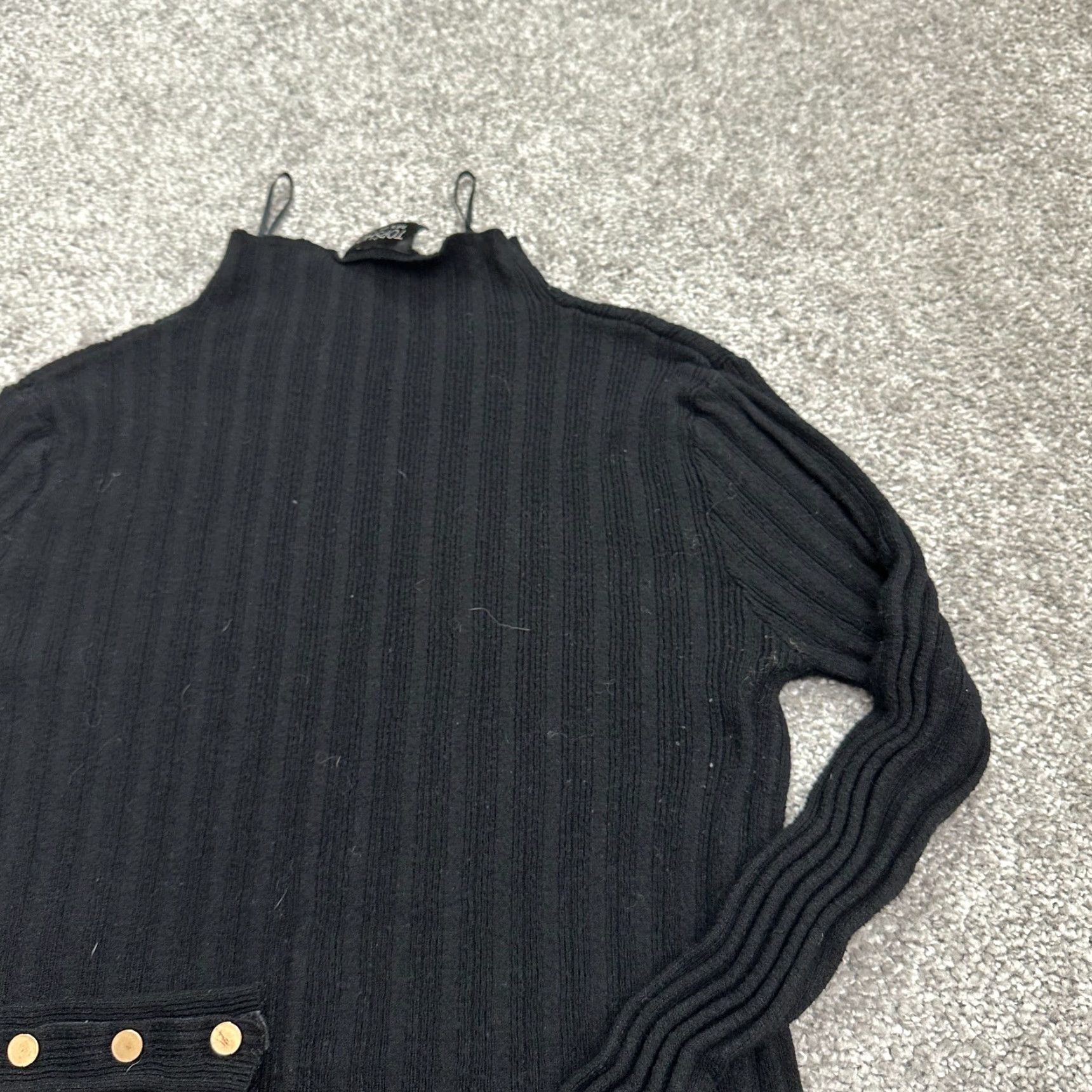 Topshop Topshop Sweater Womens 4 Black Mock Neck Knit Pullover Casual Knitwear Size S / US 4 / IT 40 - 3 Thumbnail