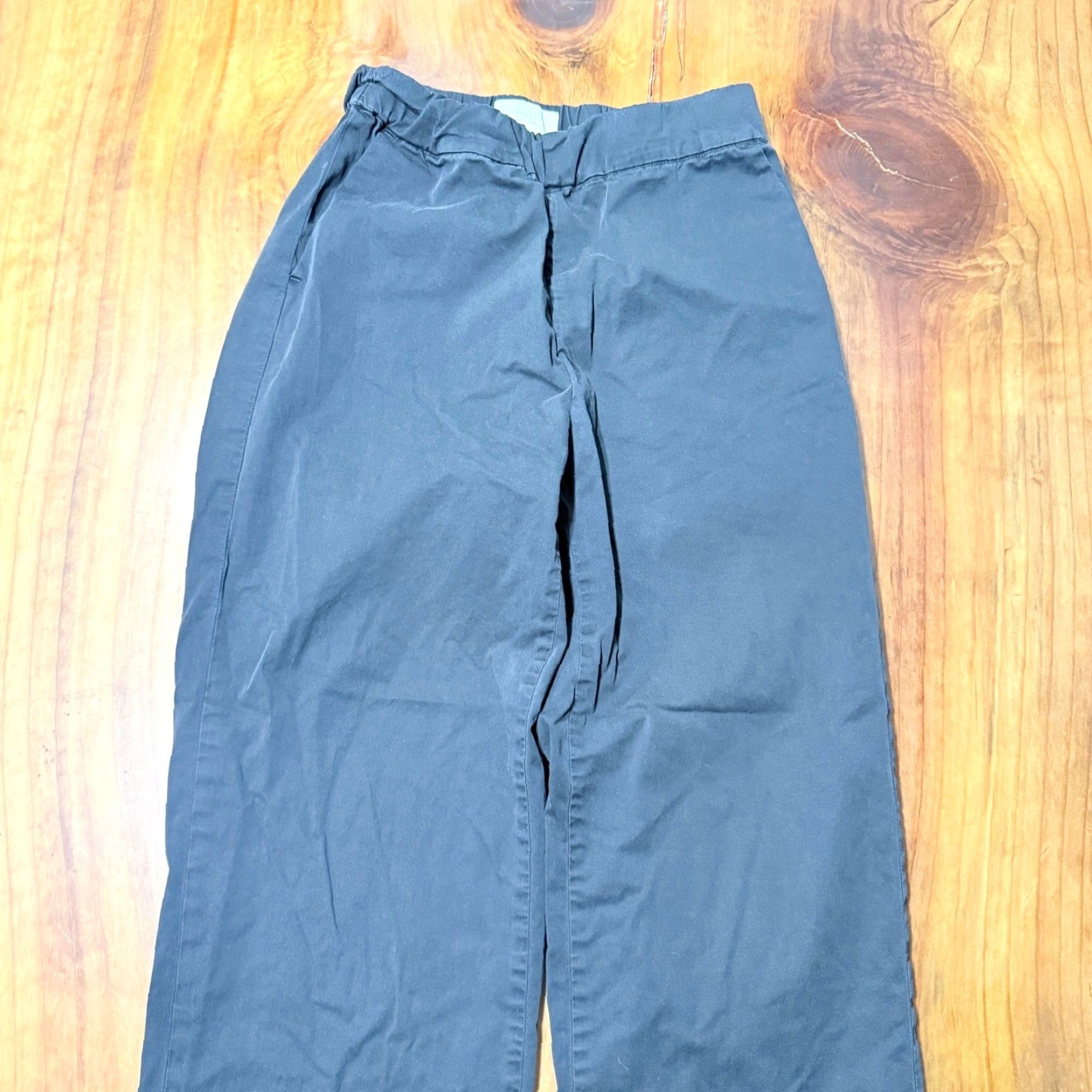 Everlane Everlane Womens Chino Pants Wide-Leg 4 Pull On Black Knit Cotton Casual Vintage No Size 27" / US 4 / IT 40 - 3 Thumbnail