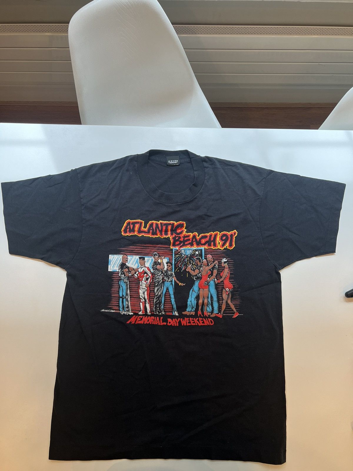 Vintage Atlantic Beach Black Bike Week 1991 Shirt - Screen Stars XL Size US XL / EU 56 / 4 - 2 Thumbnail
