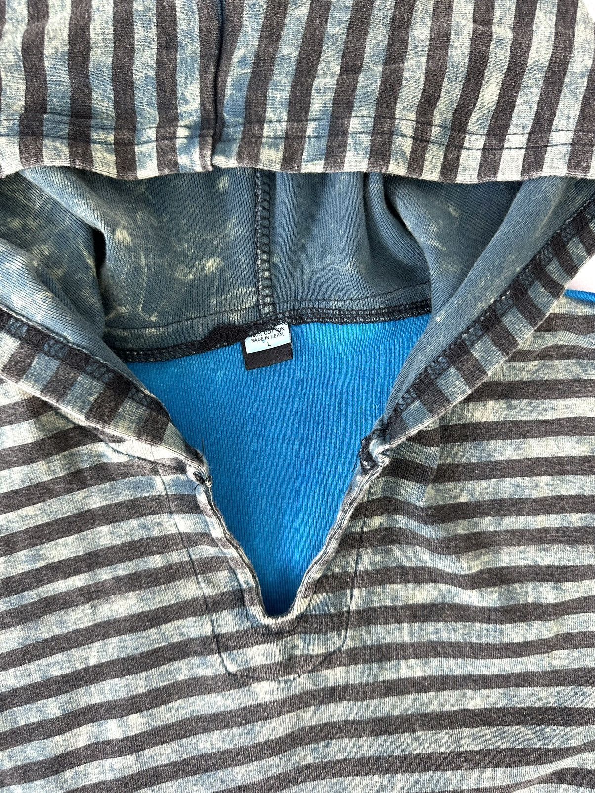If Six Was Nine Vintage Stripped Blue Hooded Top Size US M / EU 48-50 / 2 - 5 Thumbnail