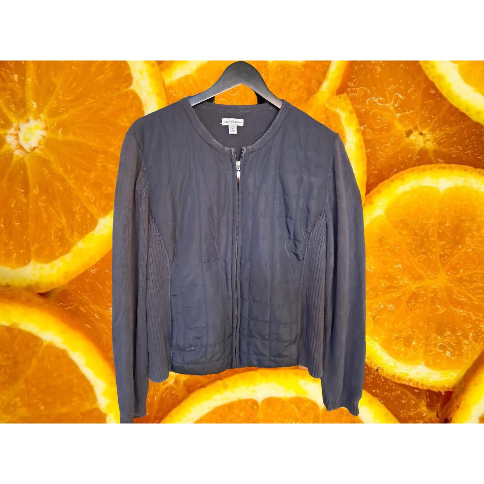 Croft & Barrow Croft & Barrow Full Zip Black Quilted Jacket with Sweater Ar Size US L / EU 52-54 / 3 - 1 Thumbnail
