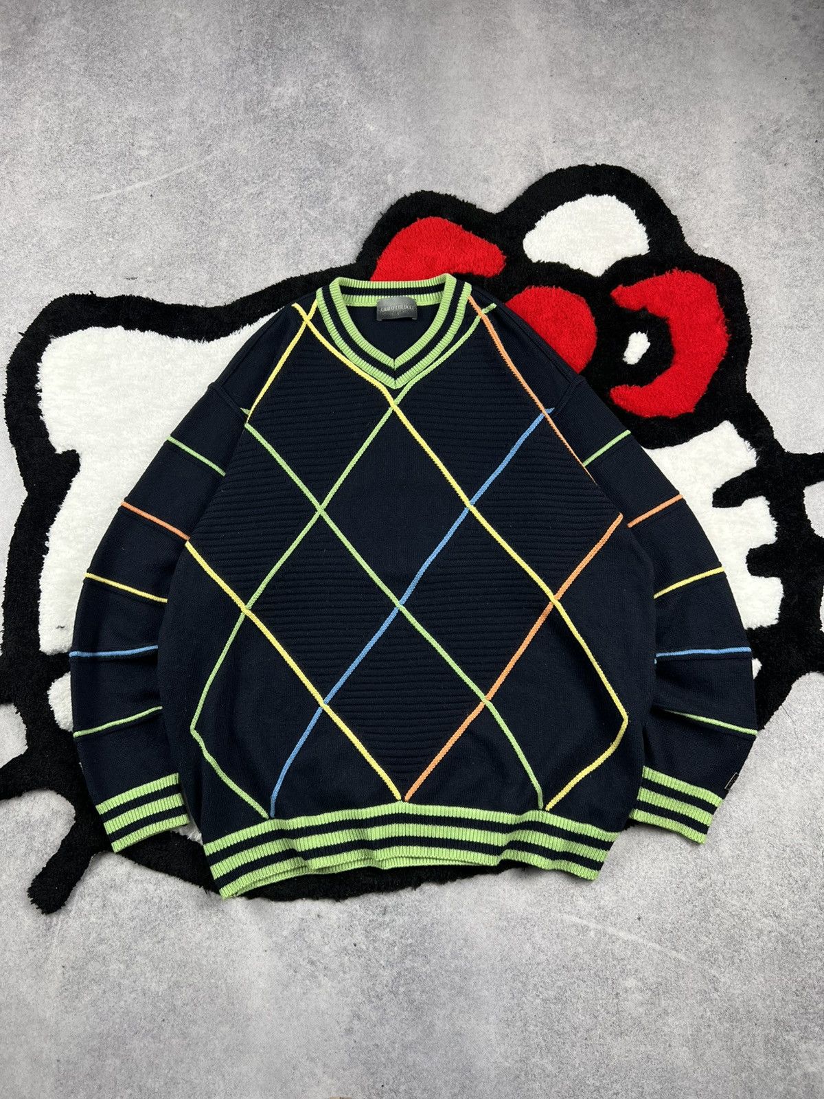 Carlo Colucci Vintage Carlo Colucci 3D Coogi Style Cable Knit Boxy Sweater Size US L / EU 52-54 / 3 - 1 Thumbnail