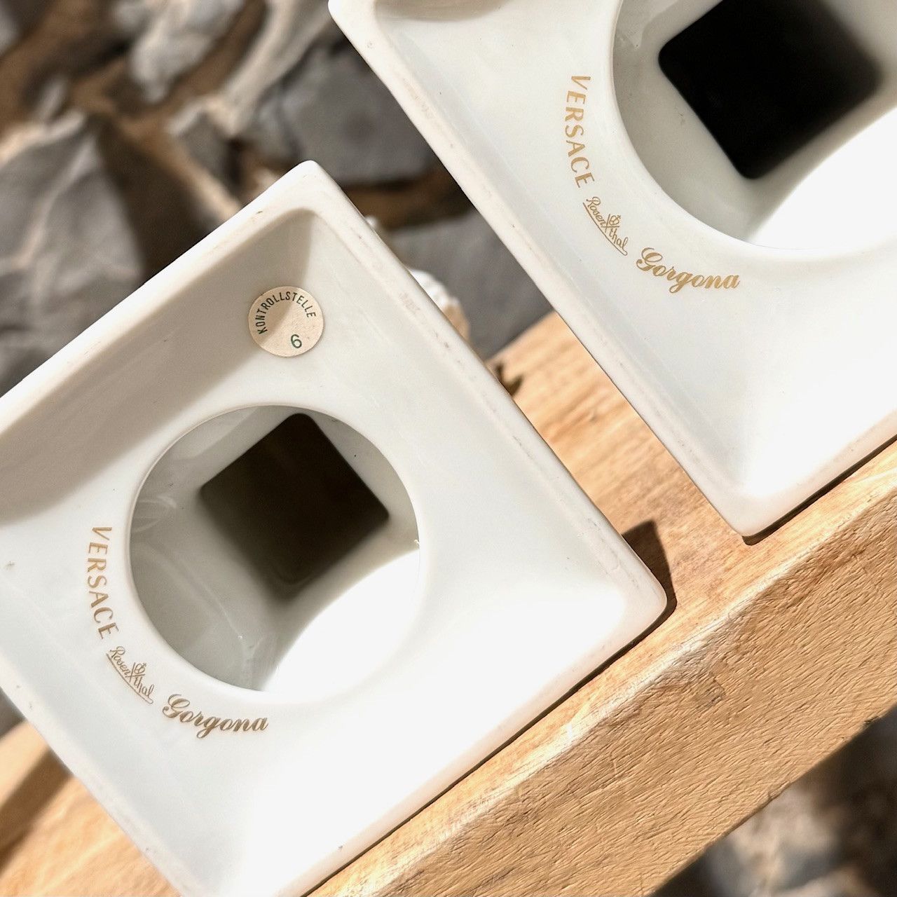 Versace Versace Meets Rosenthal 2 Gorgona Porcelain Candle Holders Size ONE SIZE - 10 Thumbnail