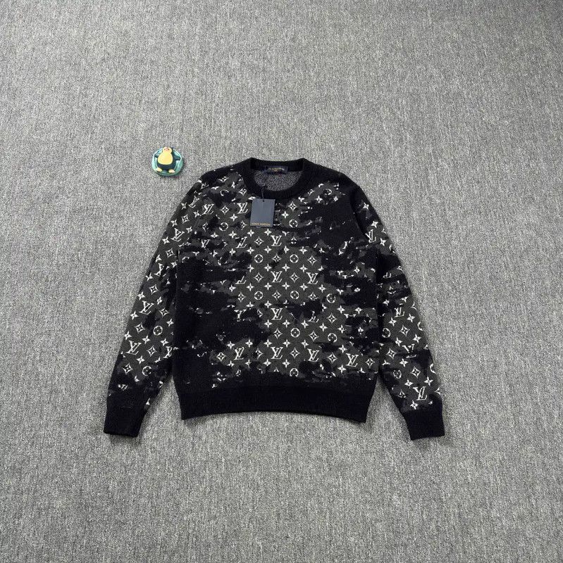 Louis Vuitton Black Wool Knit Sweater for Men 0089