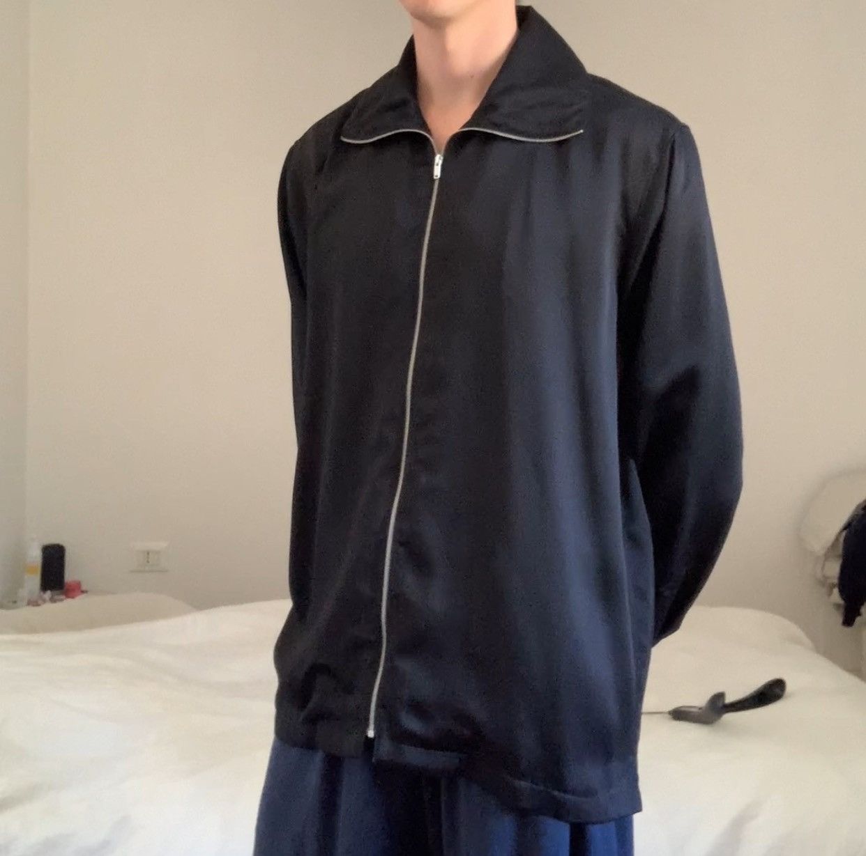 il Sander Viscose Blend Zip-Up ジャケット Jil Sander Jil sander fw 21 silk/ viscose blend zip up | Grailed