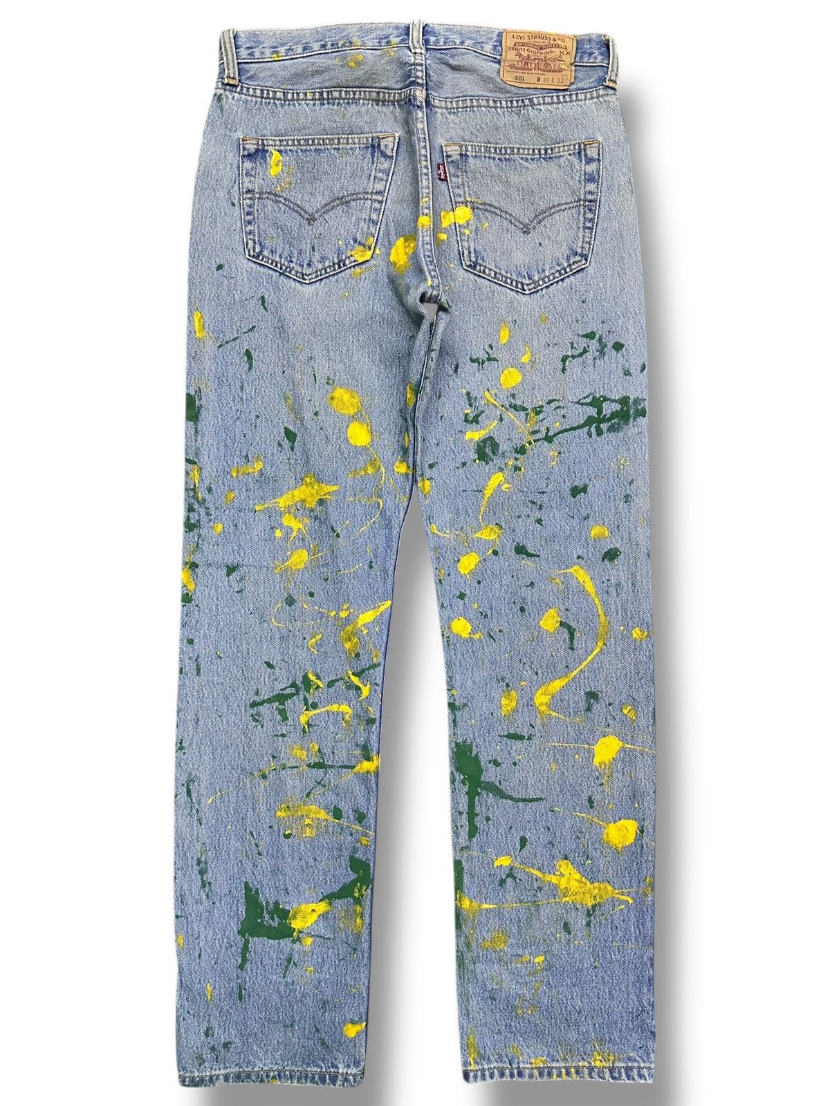 Levi's Vintage Levis Straight Jeans With Painted and Faded Wash Size US 33 - 3 Thumbnail