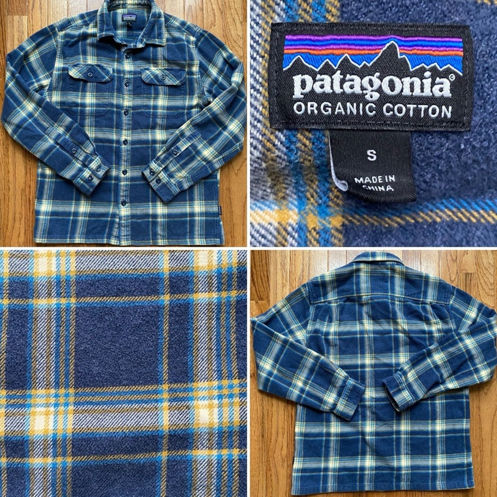 Patagonia Patagonia $89 Organic Cotton Flannel Shirt Blue Plaid S EUC Size US S / EU 44-46 / 1 - 1 Thumbnail