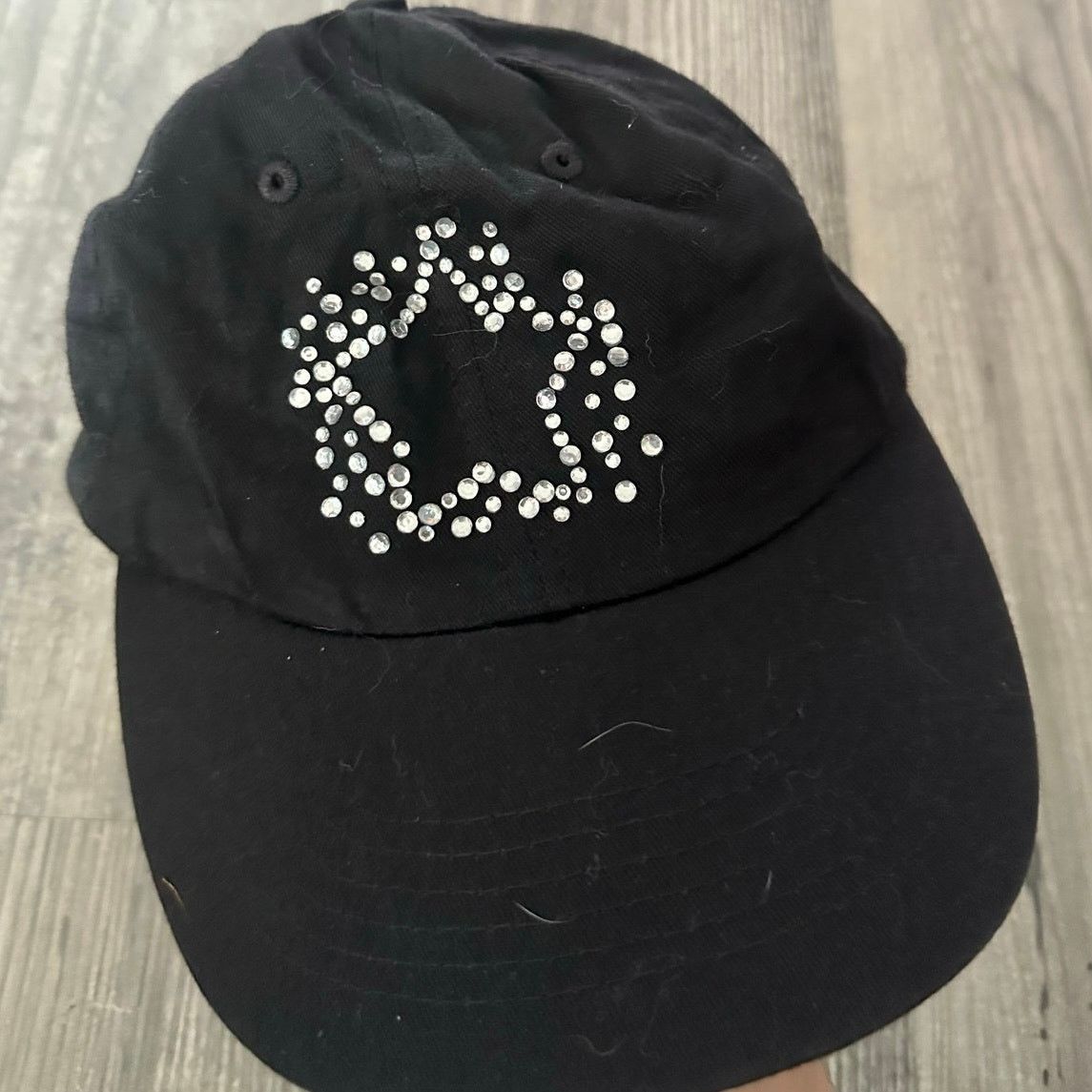Other bedazzled star silver black baseball cap hat Size 26 - 2 Thumbnail