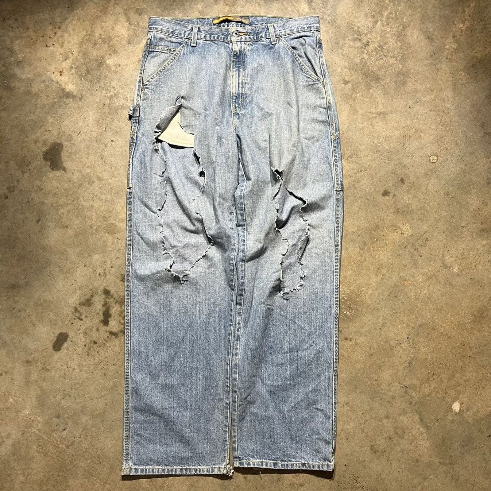 Levi's × Vintage Vintage Y2k Levi's Silver Tab Distressed Carpenter Jeans Size US 34 / EU 50 - 1 Thumbnail