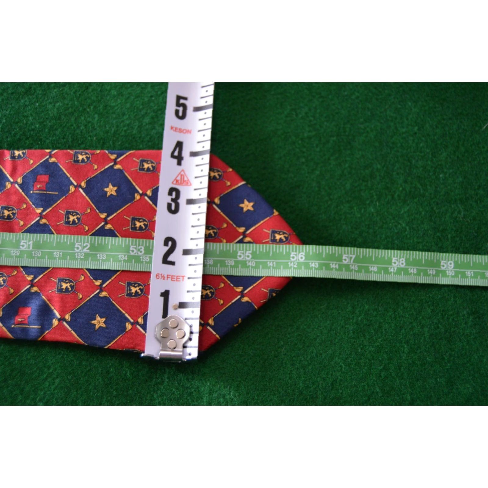 Tommy Hilfiger Tommy Hilfiger Men's Tie Red and Blue Silk Geometric Italy USA Silk Tie Red Blue Tommy Hilfiger Size ONE SIZE - 7 Thumbnail