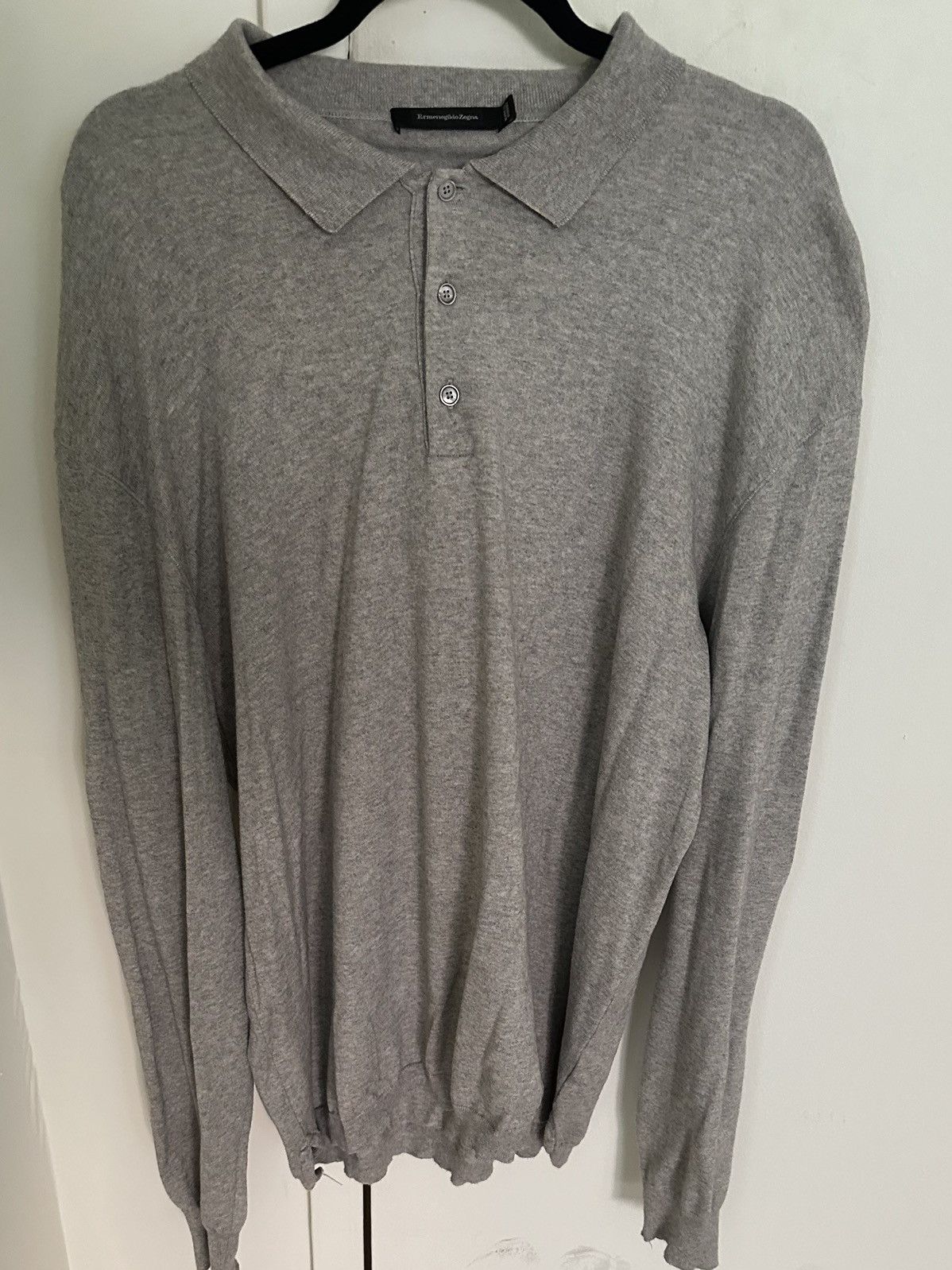 Ermenegildo Zegna Ermenegildo Zenga Long Sleeve Polo Size US XXL / EU 58 / 5 - 1 Thumbnail