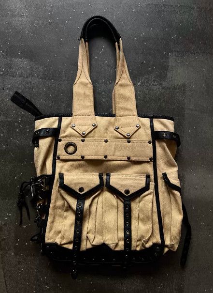 KMRii KMRii Early Rivet & Drawstring Denim Tote Bag Size ONE SIZE - 2 Thumbnail
