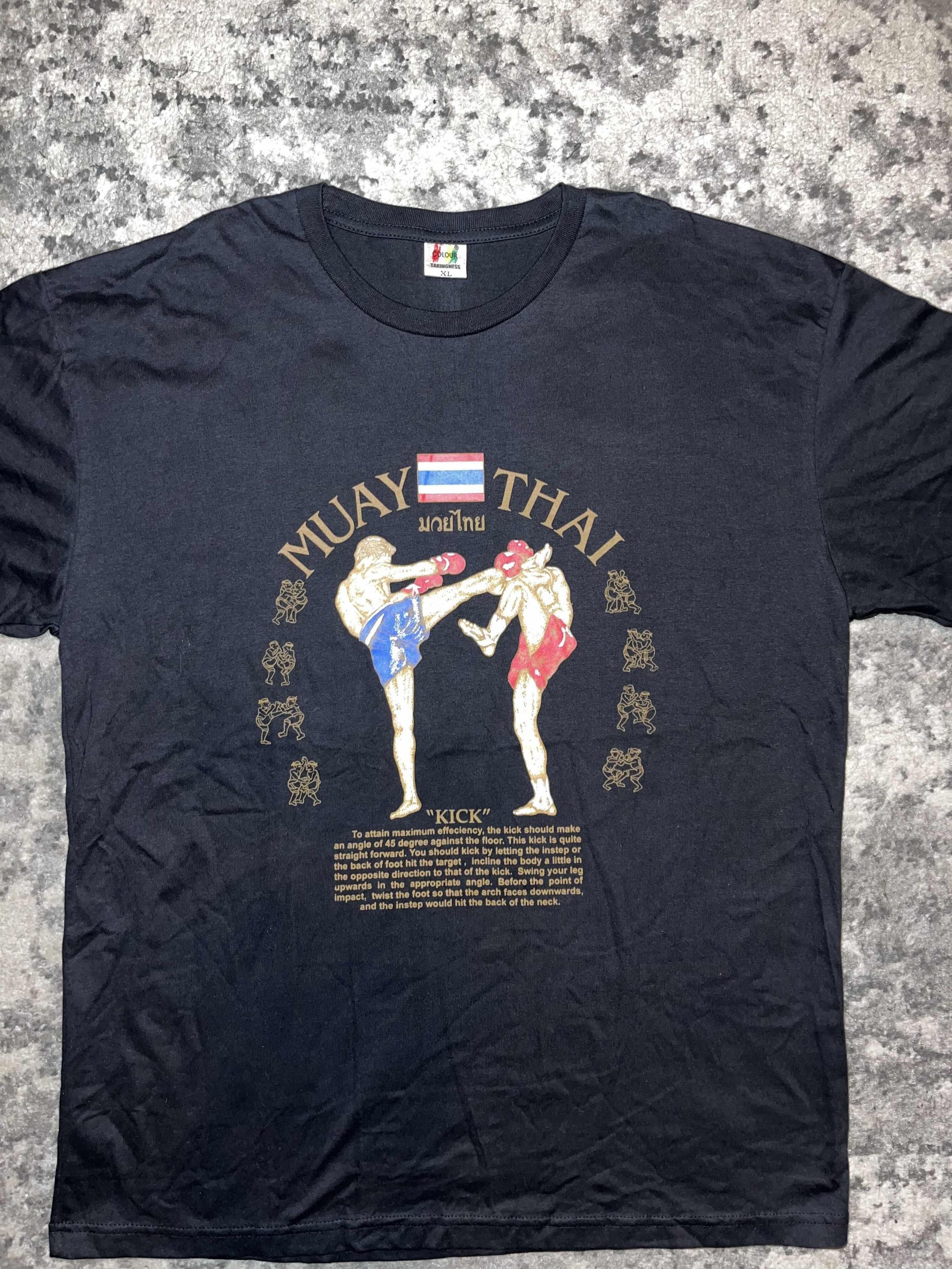 Vintage Vintage Muay Thai Thailand "Kick" Shirt Size US XL / EU 56 / 4 - 2 Thumbnail