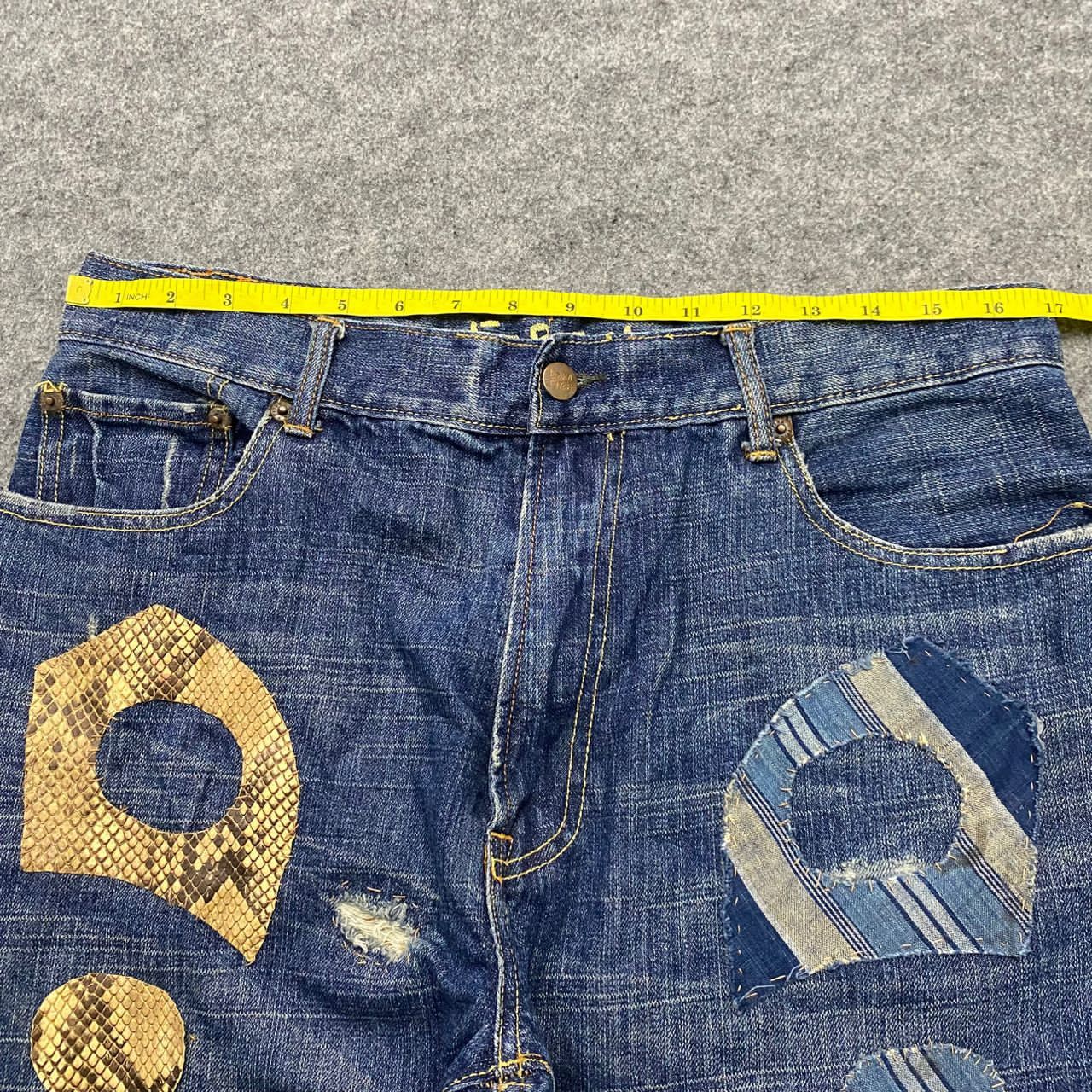 If Six Was Nine 💥Best Offer💥Vintage Ezra Fitch Patchwork Denim Size US 34 / EU 50 - 4 Thumbnail