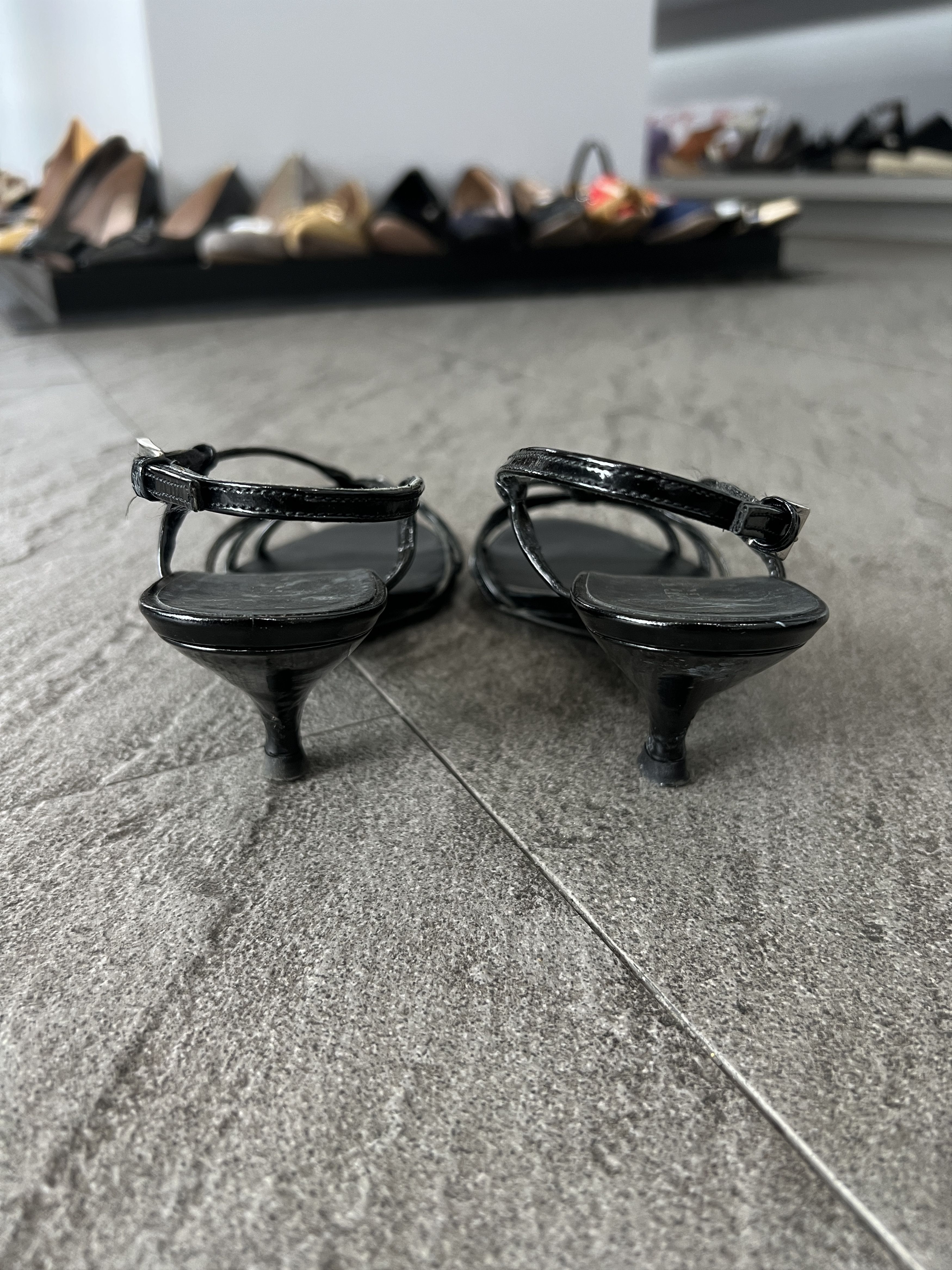 Prada Prada Black Patent Strappy Slingback Kitten Heels 35.5 Size US 5.5 / IT 35.5 - 5 Thumbnail