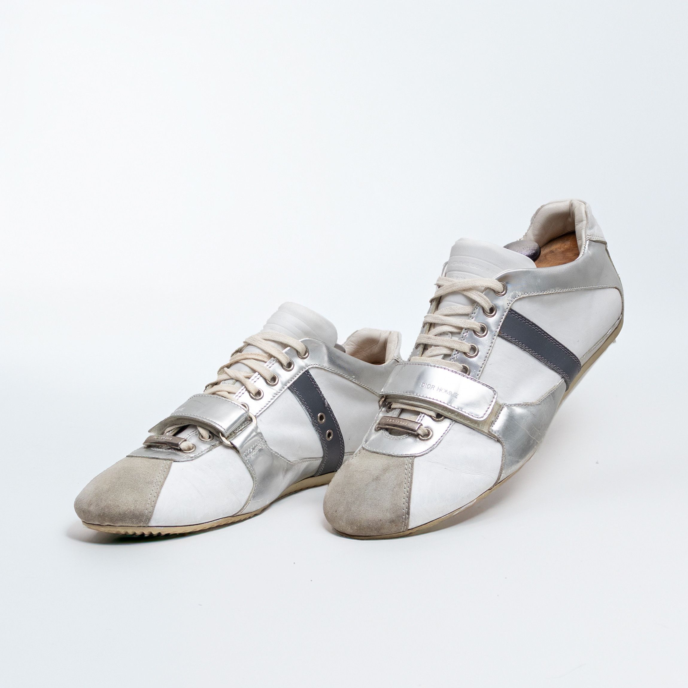 Dior Homme Men\'s Silver & White Low-Top Sneakers Dior Men main image 2