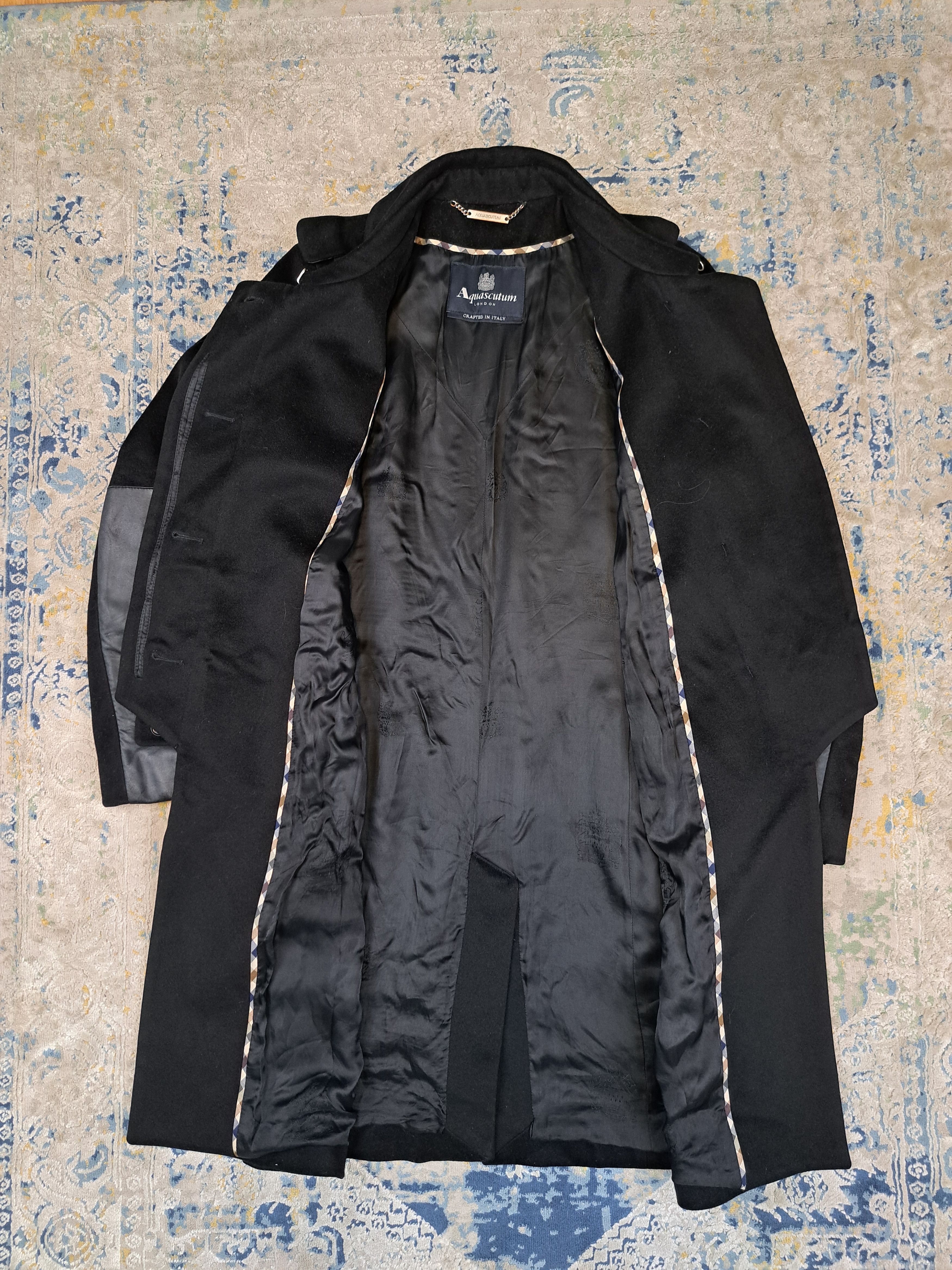 Aquascutum Very Rare Avant Garde Aquascutum Leather Details Wool Coat Size S / US 4 / IT 40 - 9 Thumbnail