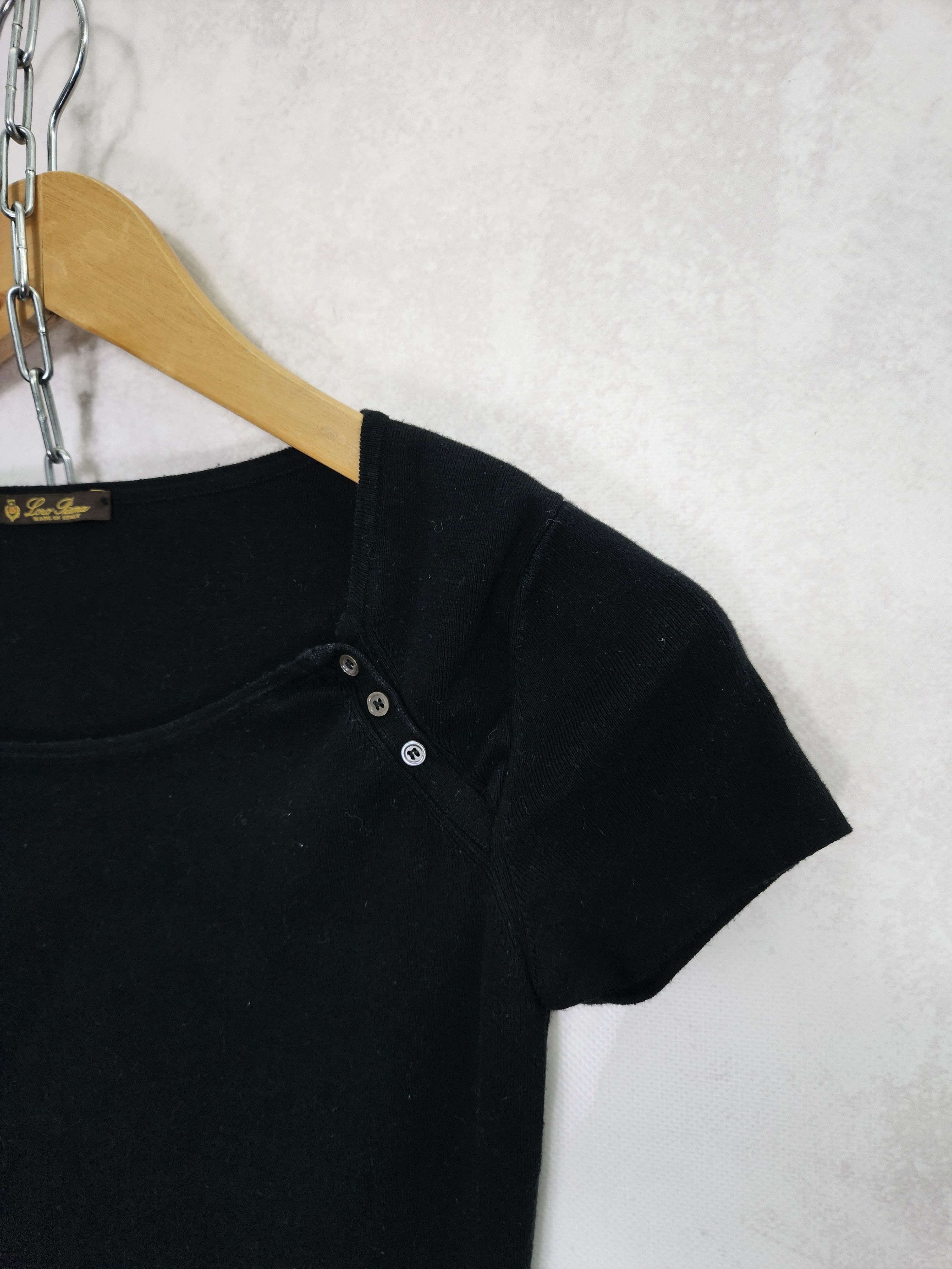Loro Piana Loro Piana black cotton t shirt button ups Size S / US 4 / IT 40 - 2 Thumbnail