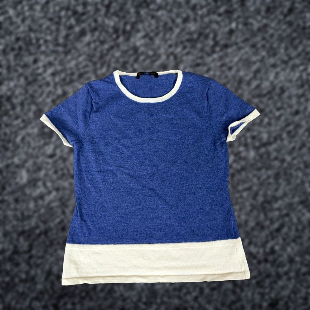 Brooks Brothers Brooks Brothers Shirt Womens XS Blue White Colorblock Ringer T-Shirt Top Size XS / US 0-2 / IT 36-38 - 1 Thumbnail