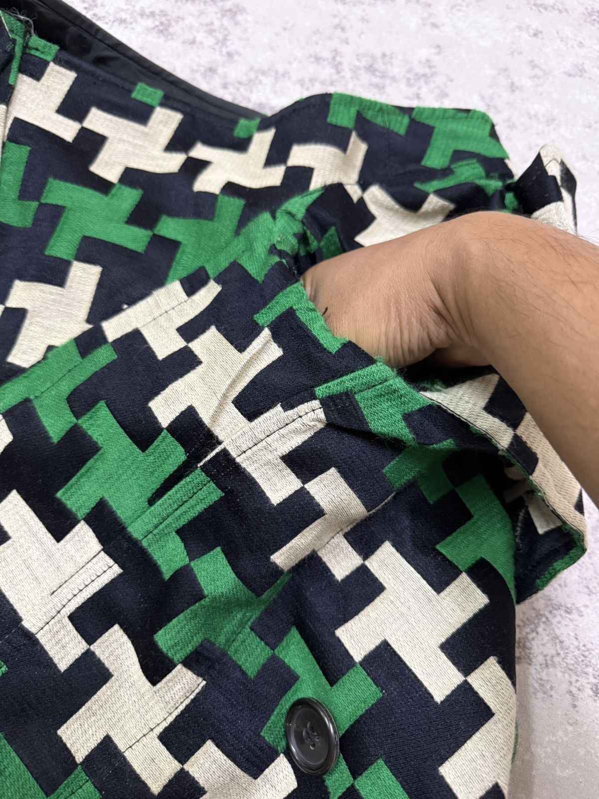 Comme des Garcons Junya Watanabe Comme Des Garcons Ad2005 Wool Panel Skirt Size 29" - 8 Thumbnail