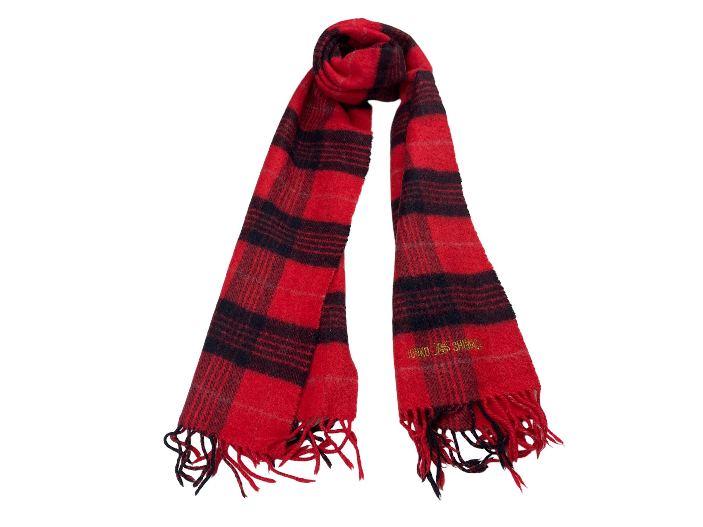 Junko Shimada × Vintage Vintage Junko Shimada Checkered Scarf – 90s Designer Size ONE SIZE - 1 Thumbnail