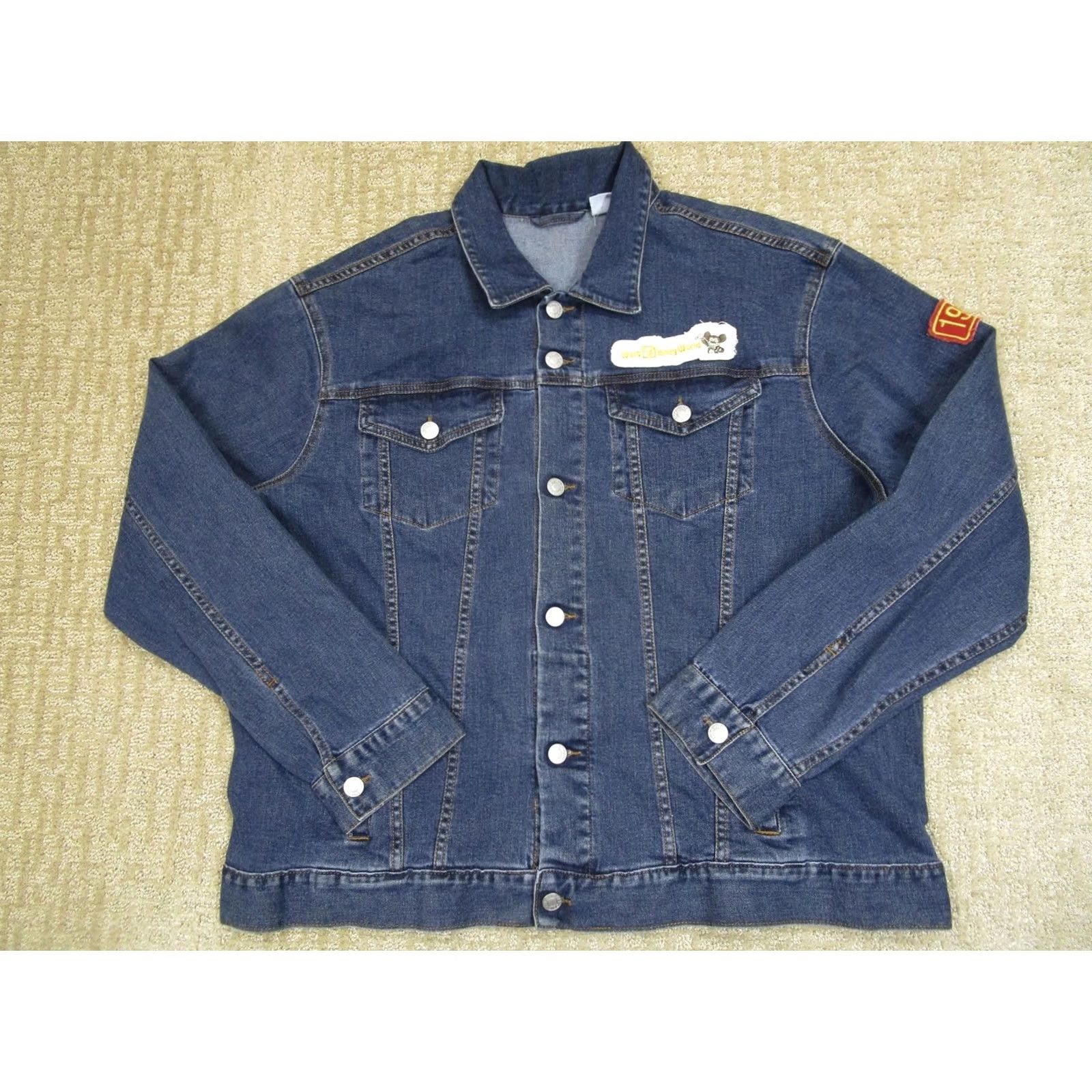 Disney Disney Mickey Mouse Denim Jacket Men XL Blue Walt Disney World Patch Parks Trucker Jacket Size US XL / EU 56 / 4 - 2 Thumbnail