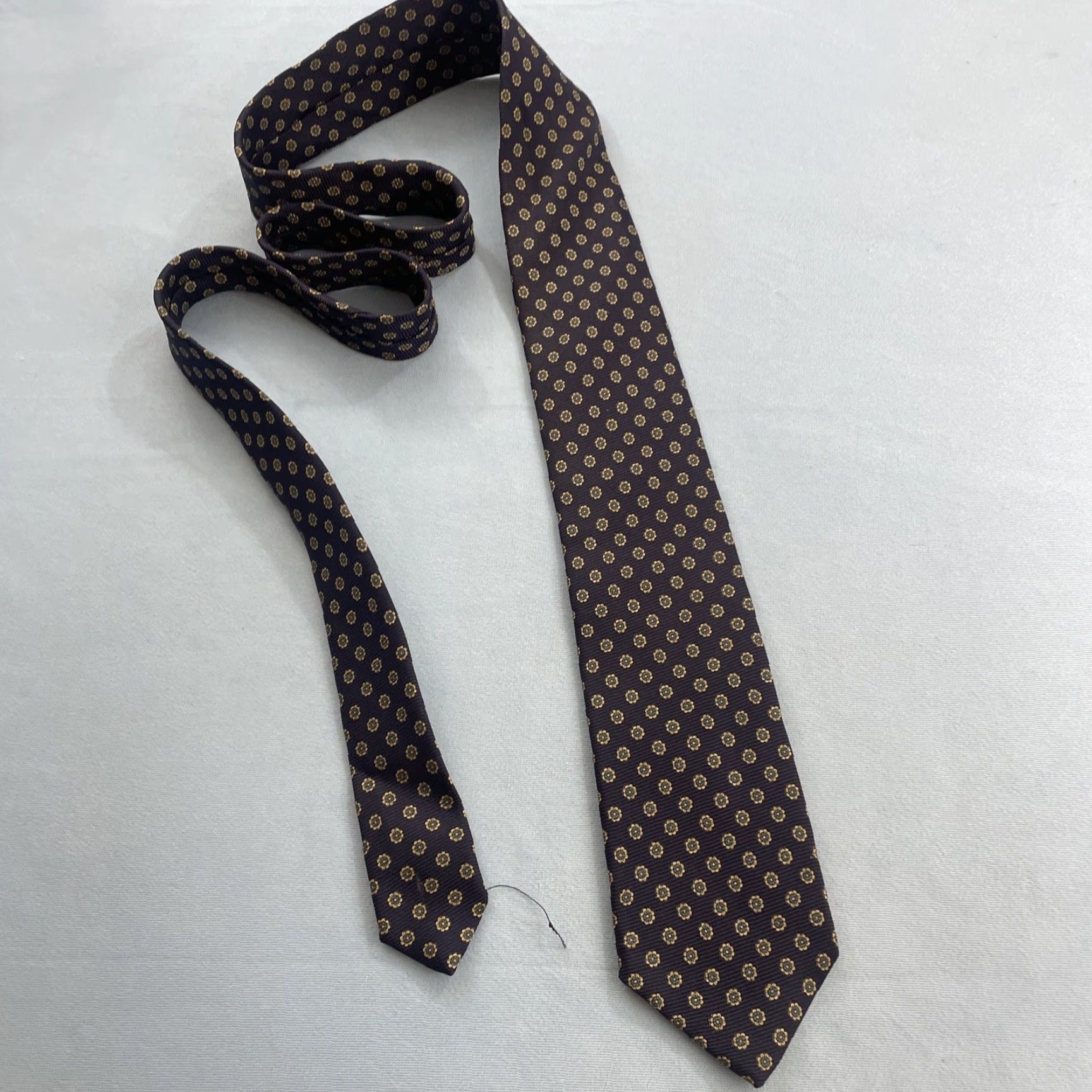 Vintage Jacob Roberts Silk Tie Italy Foulard Deco MicroDots Geometric Blue vtg 90s 3x59 Capsule Necktie Size ONE SIZE - 6 Thumbnail
