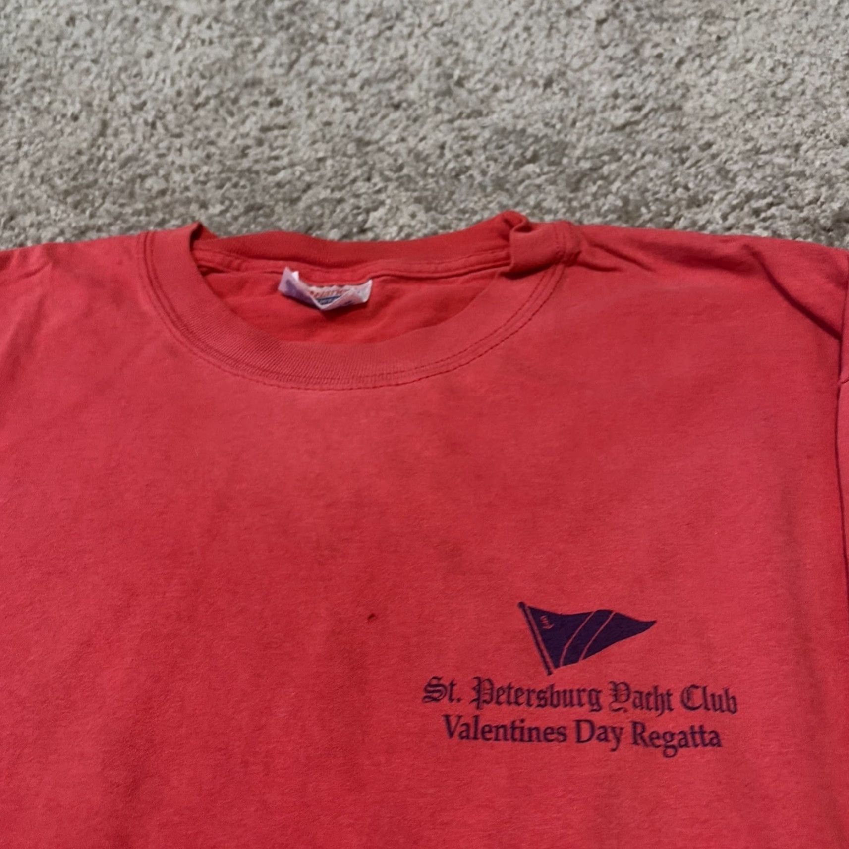 Hanes VINTAGE St. Petersburg Yacht Club Florida Valentines Day Regatta T-Shirt Large Men Pink Hanes Size US L / EU 52-54 / 3 - 3 Thumbnail
