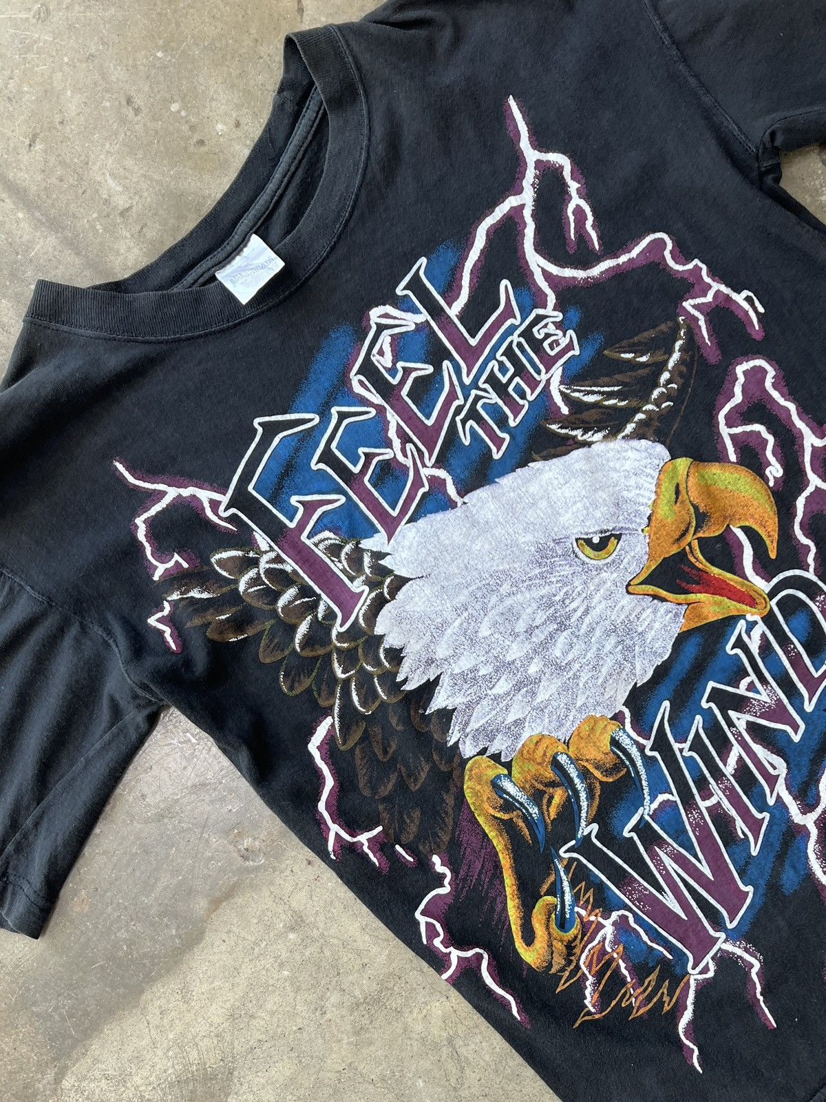 Vintage Vintage Feel the Wind Lighting Eagle American Tee Tag Medium Size US M / EU 48-50 / 2 - 1 Thumbnail