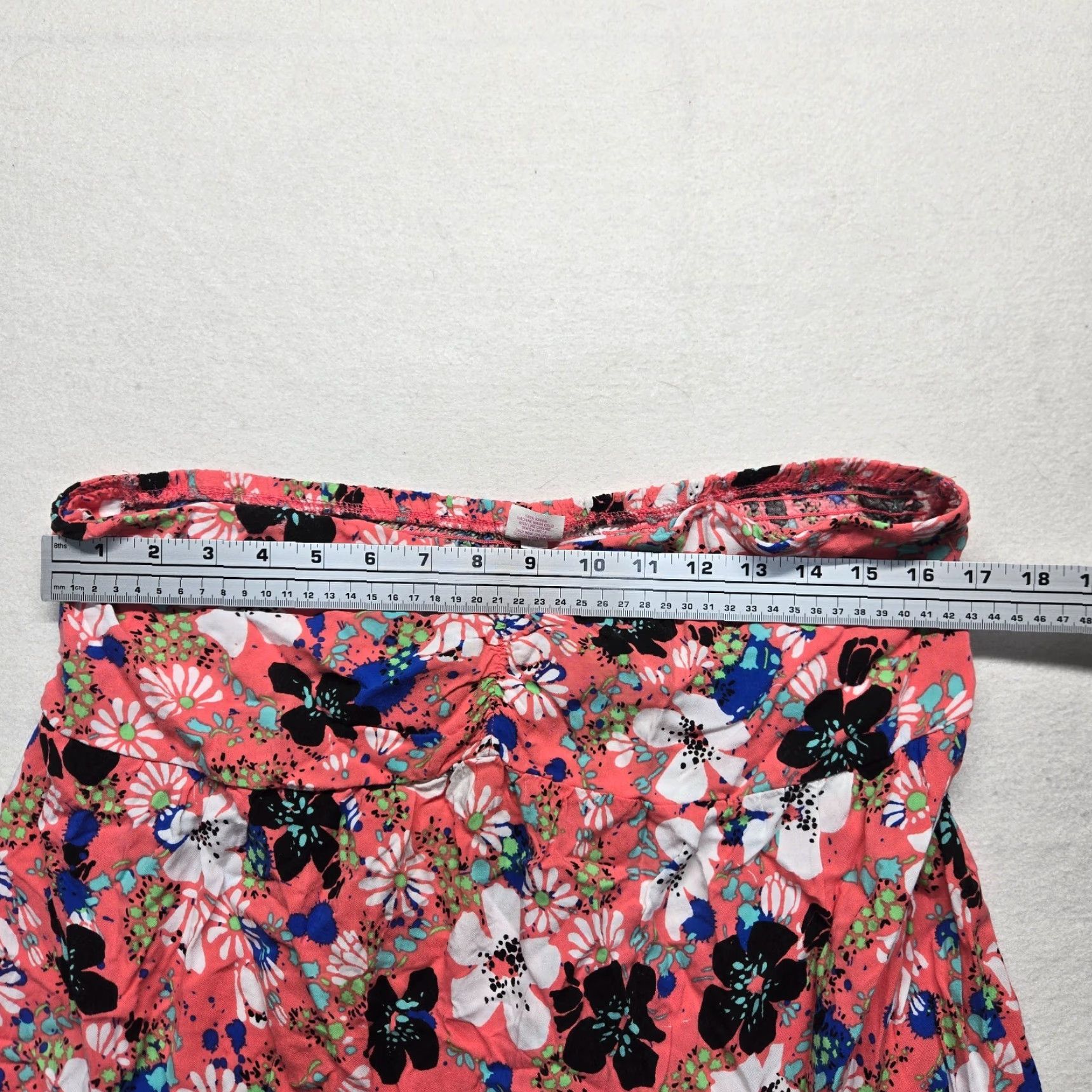 Vintage VINTAGE Xhilaration Women's Short Floral Skirt Elastic Waist Orange XL Flower Pattern Women Size 40" / US 18 - 3 Thumbnail