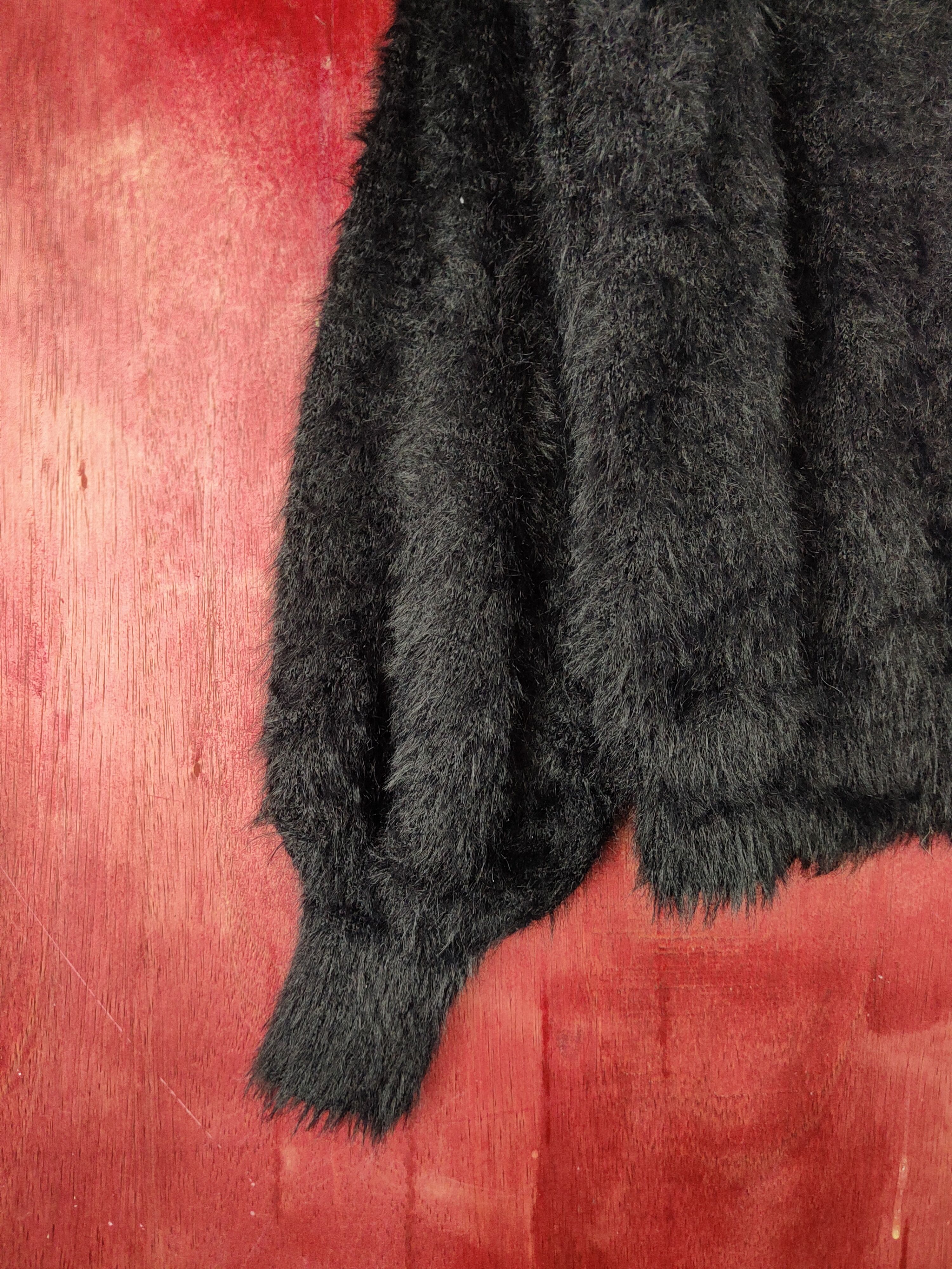 Aran Isles Knitwear Browny Black Shag Shaggy Fur Mohair Knitwear #S1972 Size S / US 4 / IT 40 - 4 Thumbnail